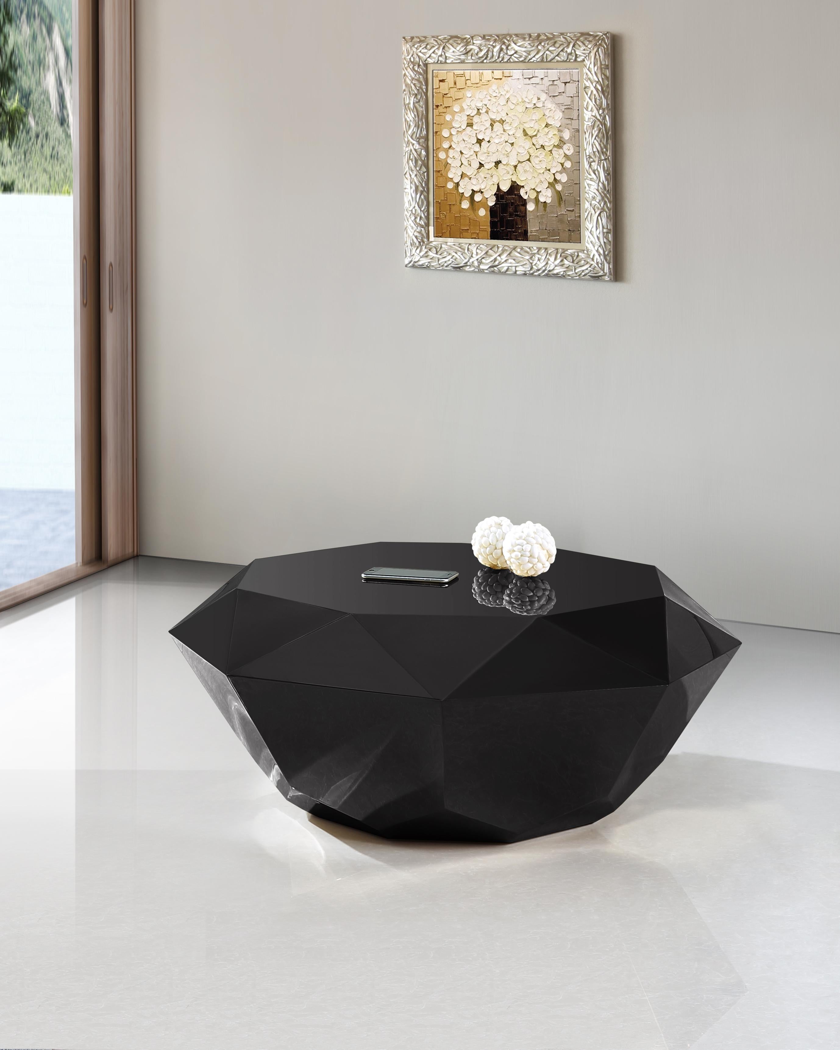 Gemma Matte Black Coffee Table - Luxury Home Furniture (MI)