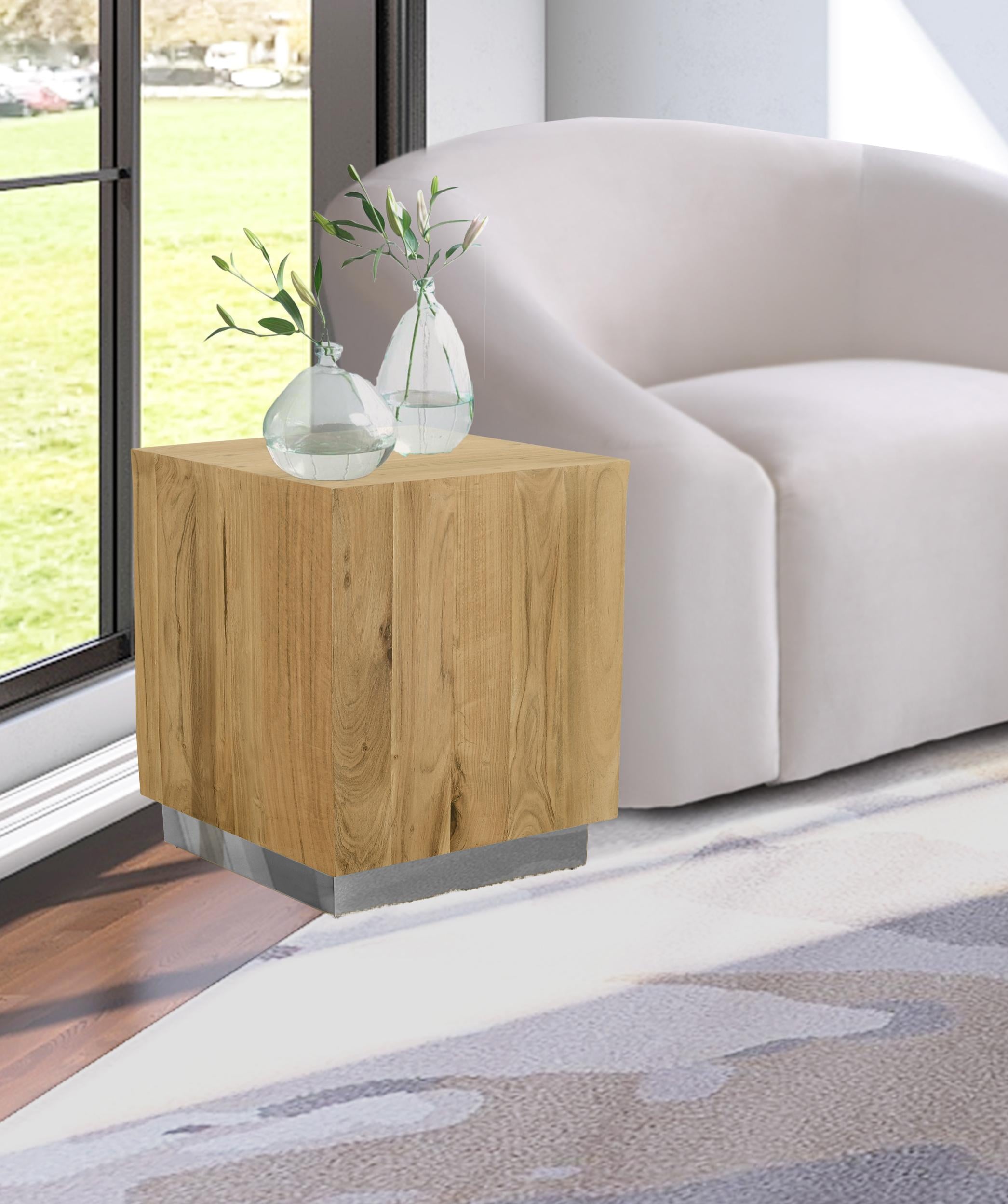 Acacia Chrome End Table - Luxury Home Furniture (MI)