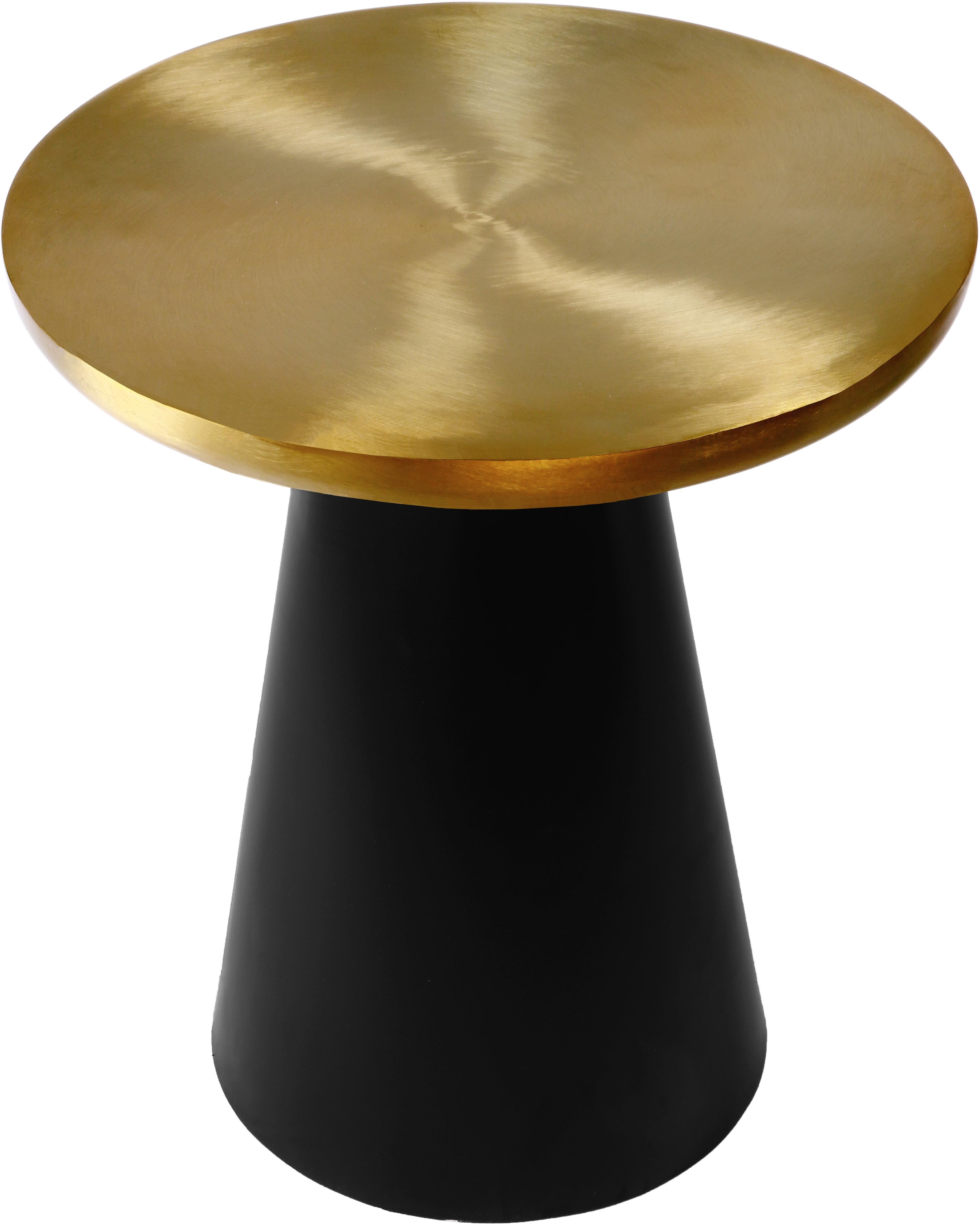 Martini Brushed Gold/Matte Black End Table - Luxury Home Furniture (MI)