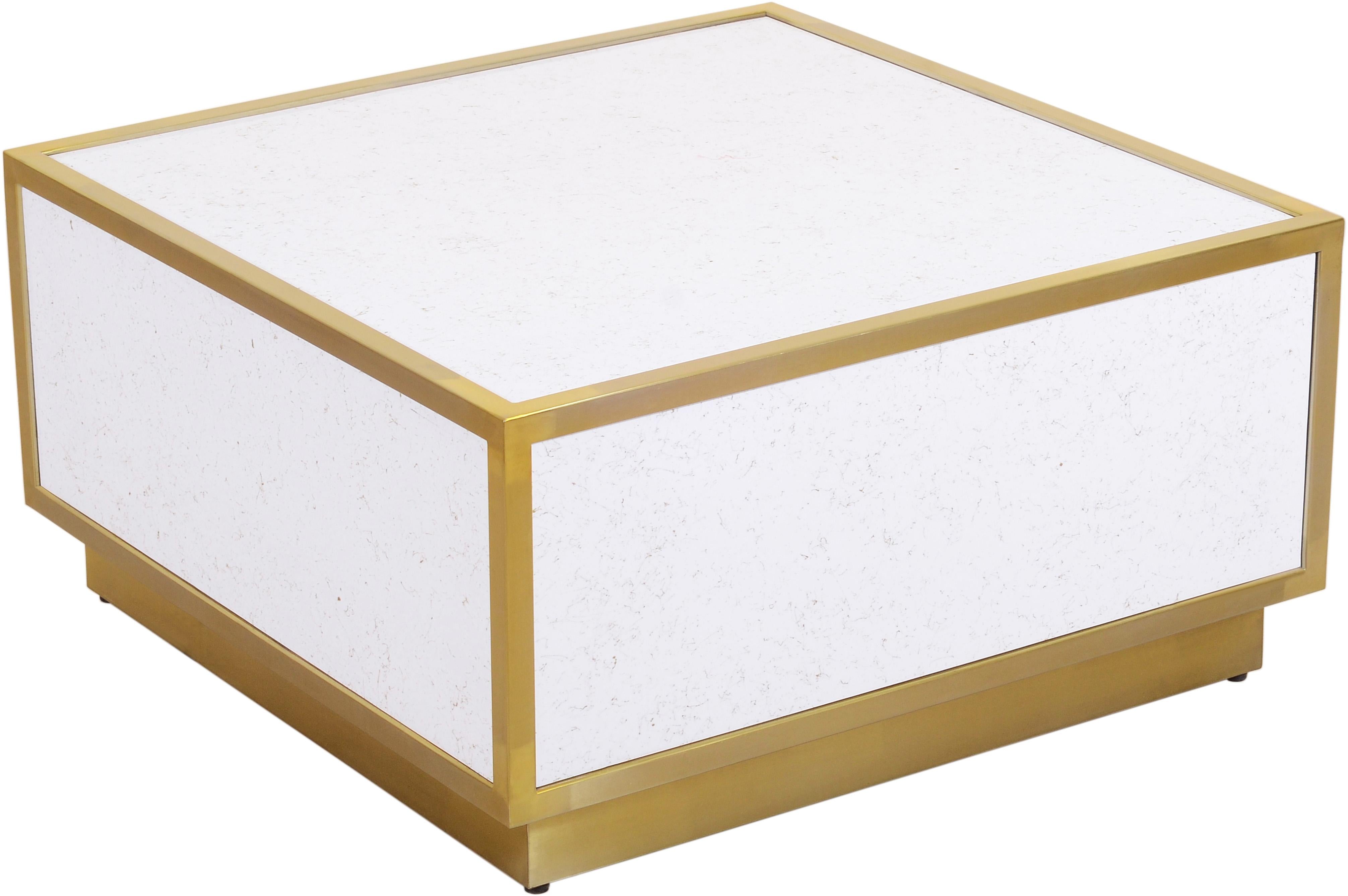 Glitz White Faux Marble Coffee Table - Luxury Home Furniture (MI)