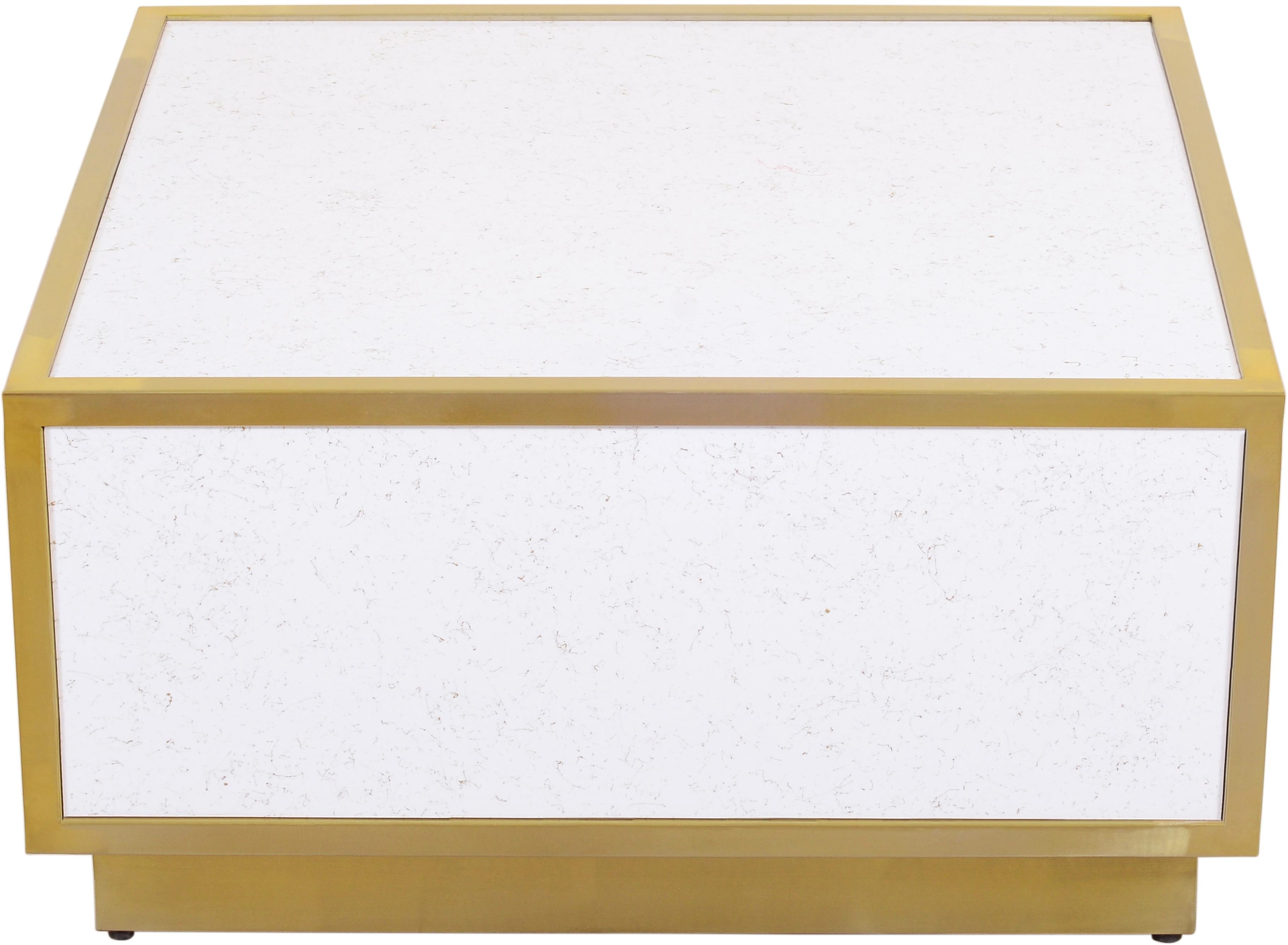 Glitz White Faux Marble Coffee Table - Luxury Home Furniture (MI)