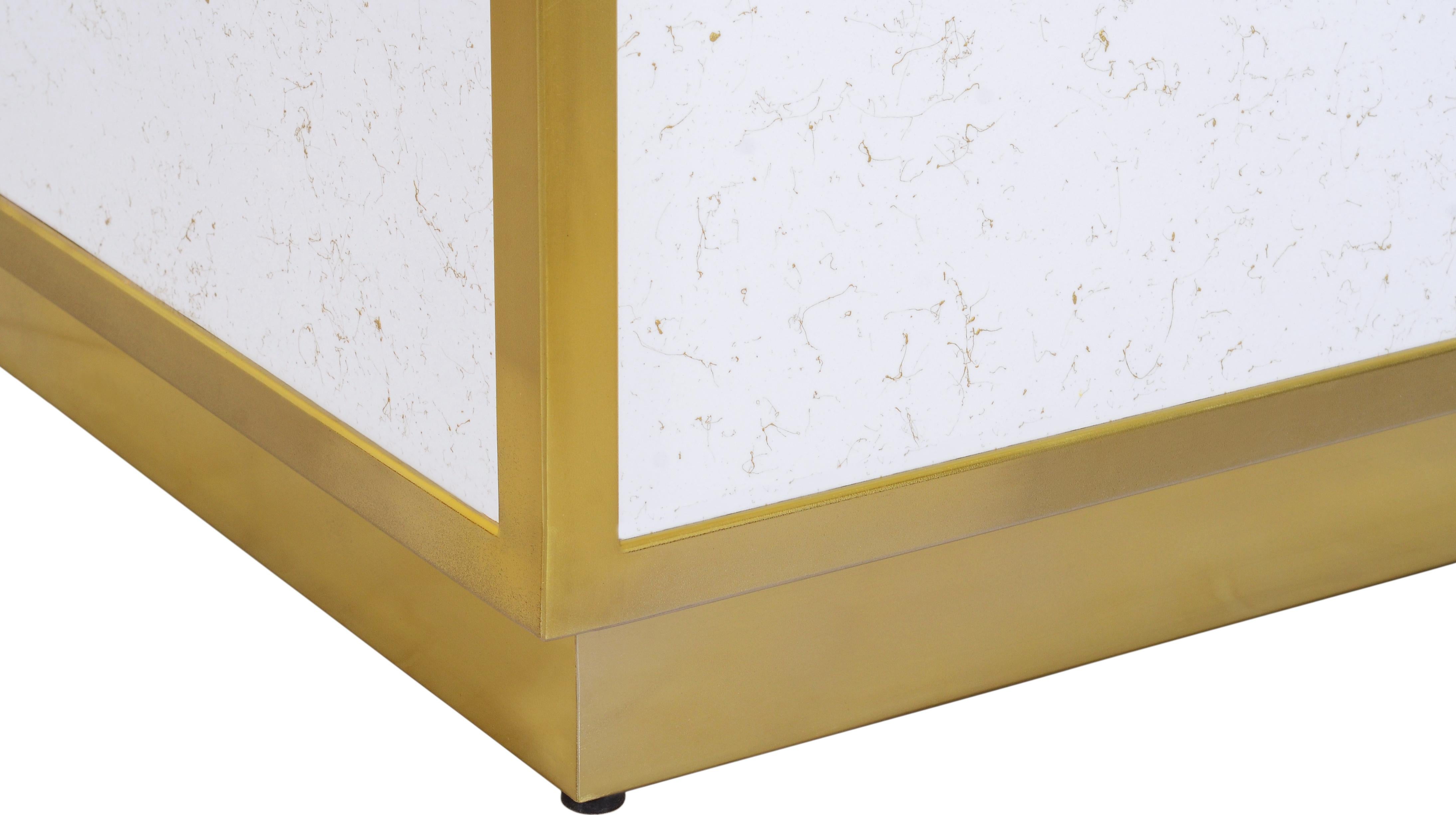 Glitz White Faux Marble Coffee Table - Luxury Home Furniture (MI)