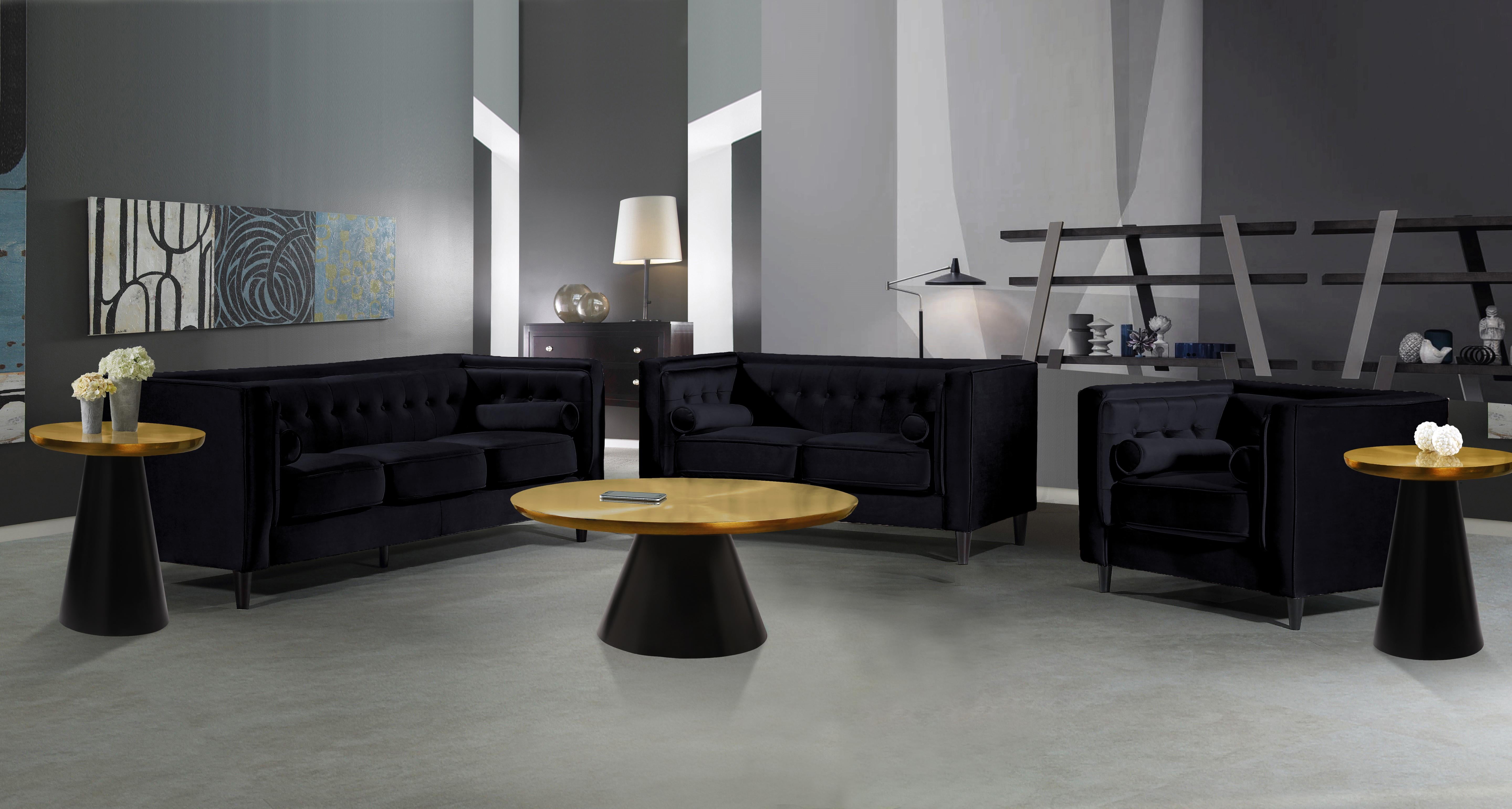 Martini Brushed Gold/Matte Black Coffee Table - Luxury Home Furniture (MI)