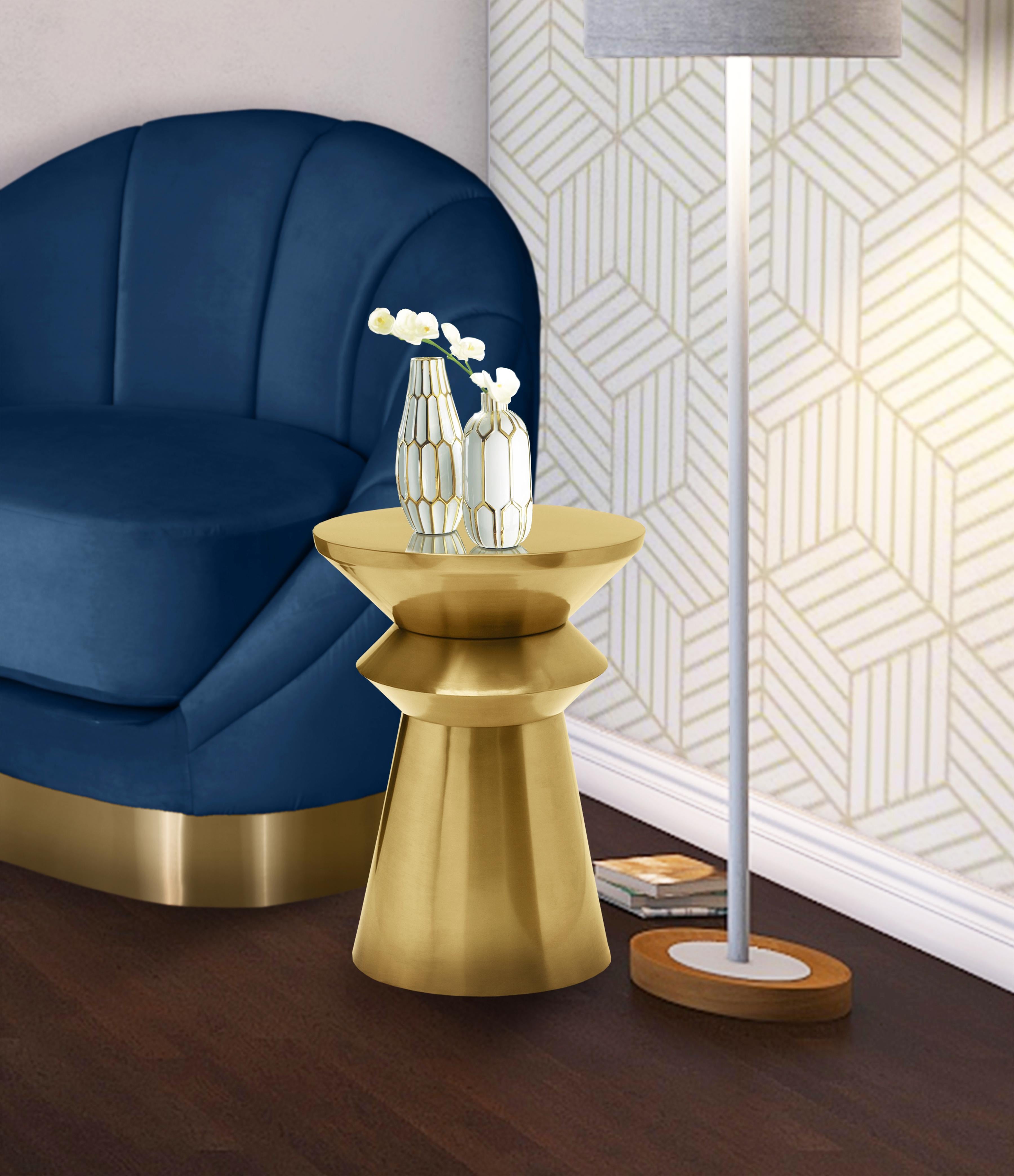 Jai Brushed Gold End Table - Luxury Home Furniture (MI)