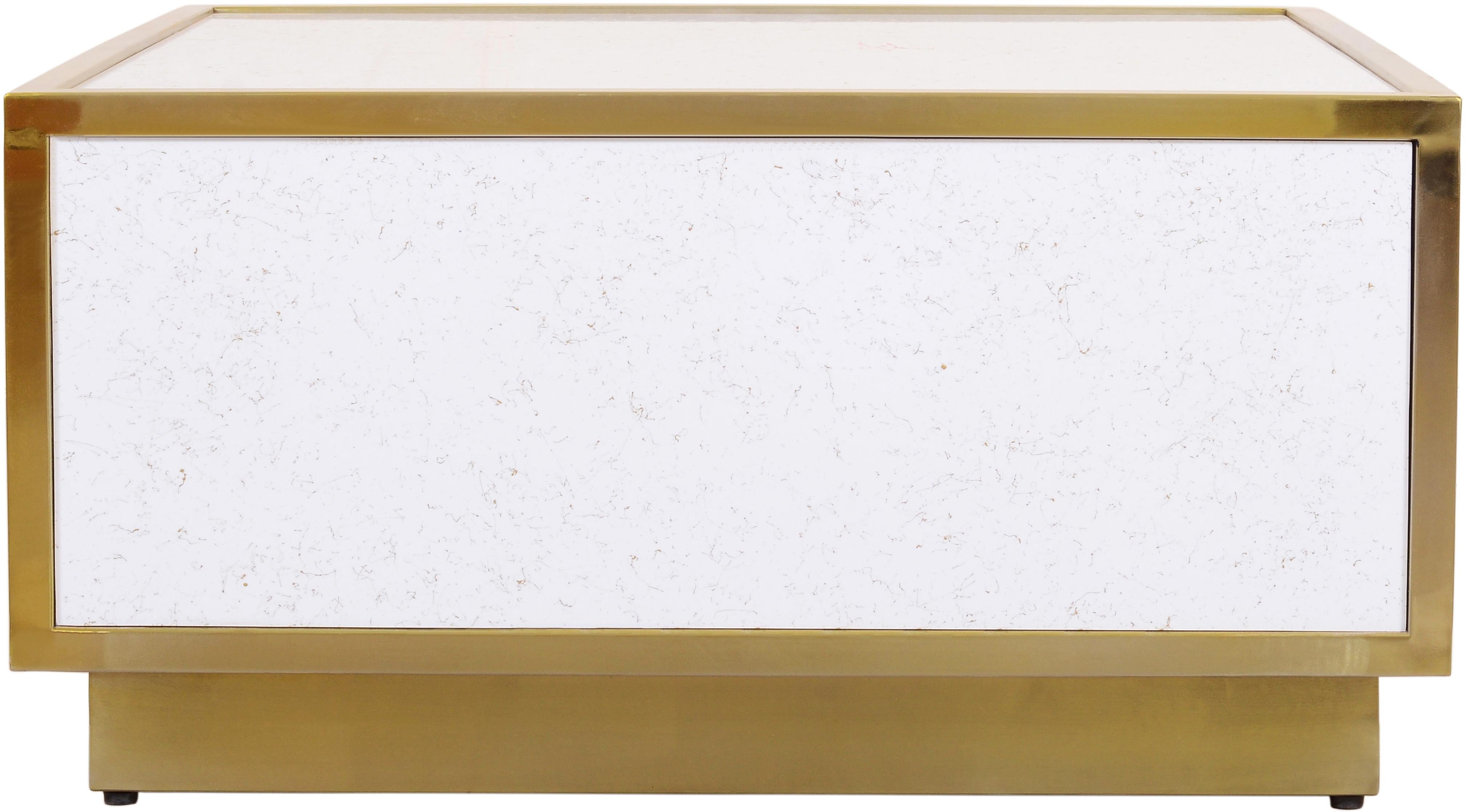 Glitz White Faux Marble Coffee Table - Luxury Home Furniture (MI)