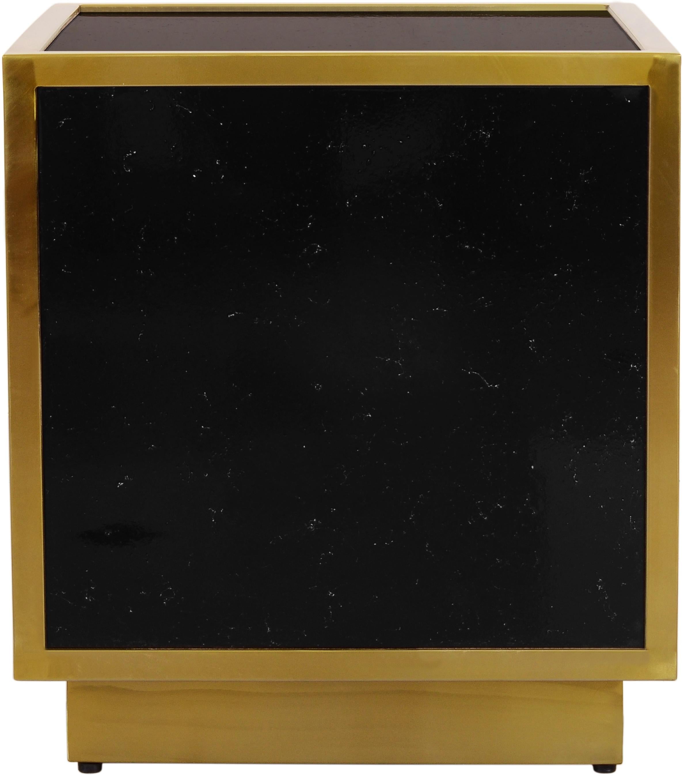 Glitz Black Faux Marble End Table - Luxury Home Furniture (MI)