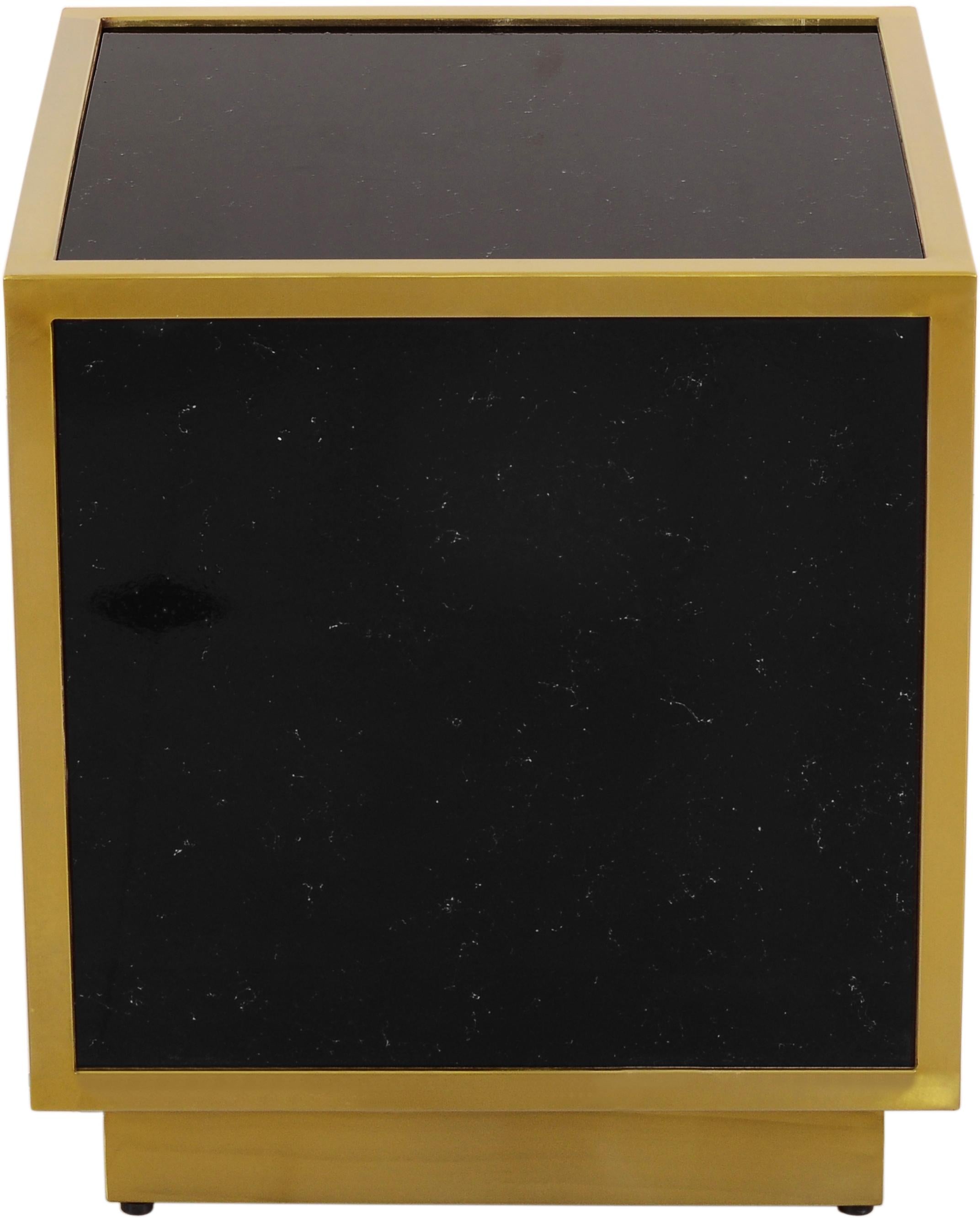 Glitz Black Faux Marble End Table - Luxury Home Furniture (MI)