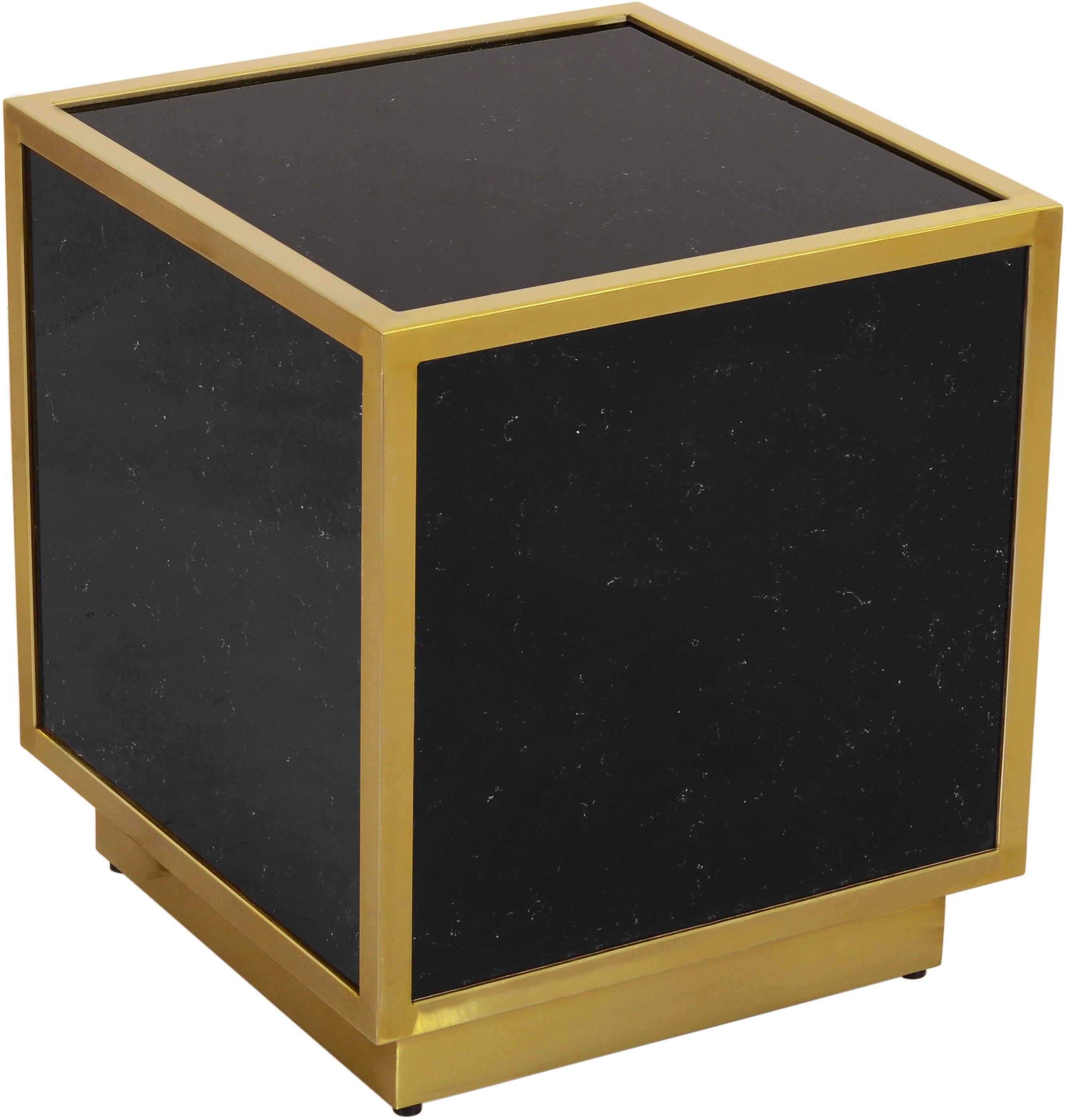 Glitz Black Faux Marble End Table - Luxury Home Furniture (MI)