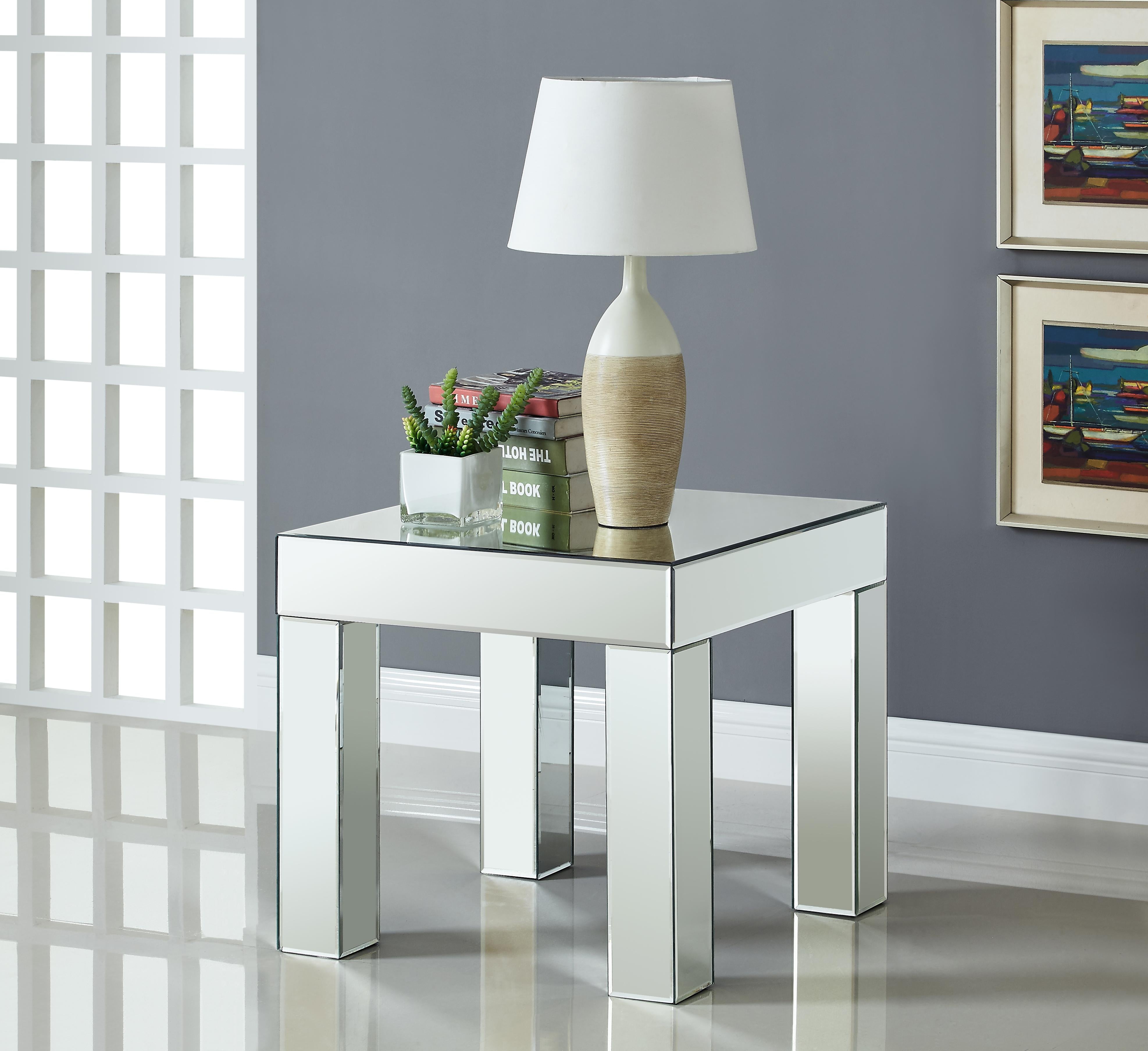 Lainy Mirrored End Table - Luxury Home Furniture (MI)