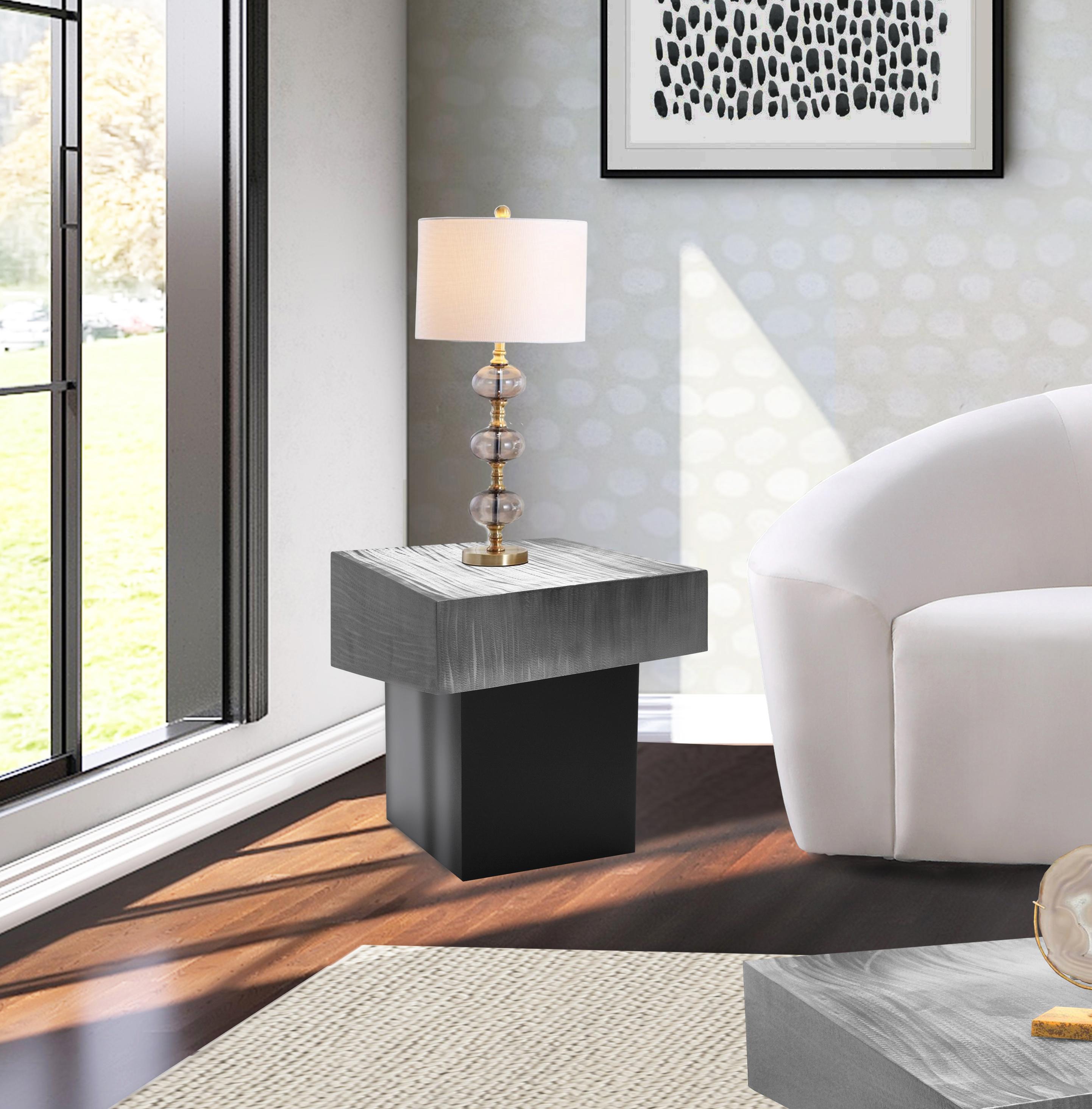 Palladium Silver End Table - Luxury Home Furniture (MI)