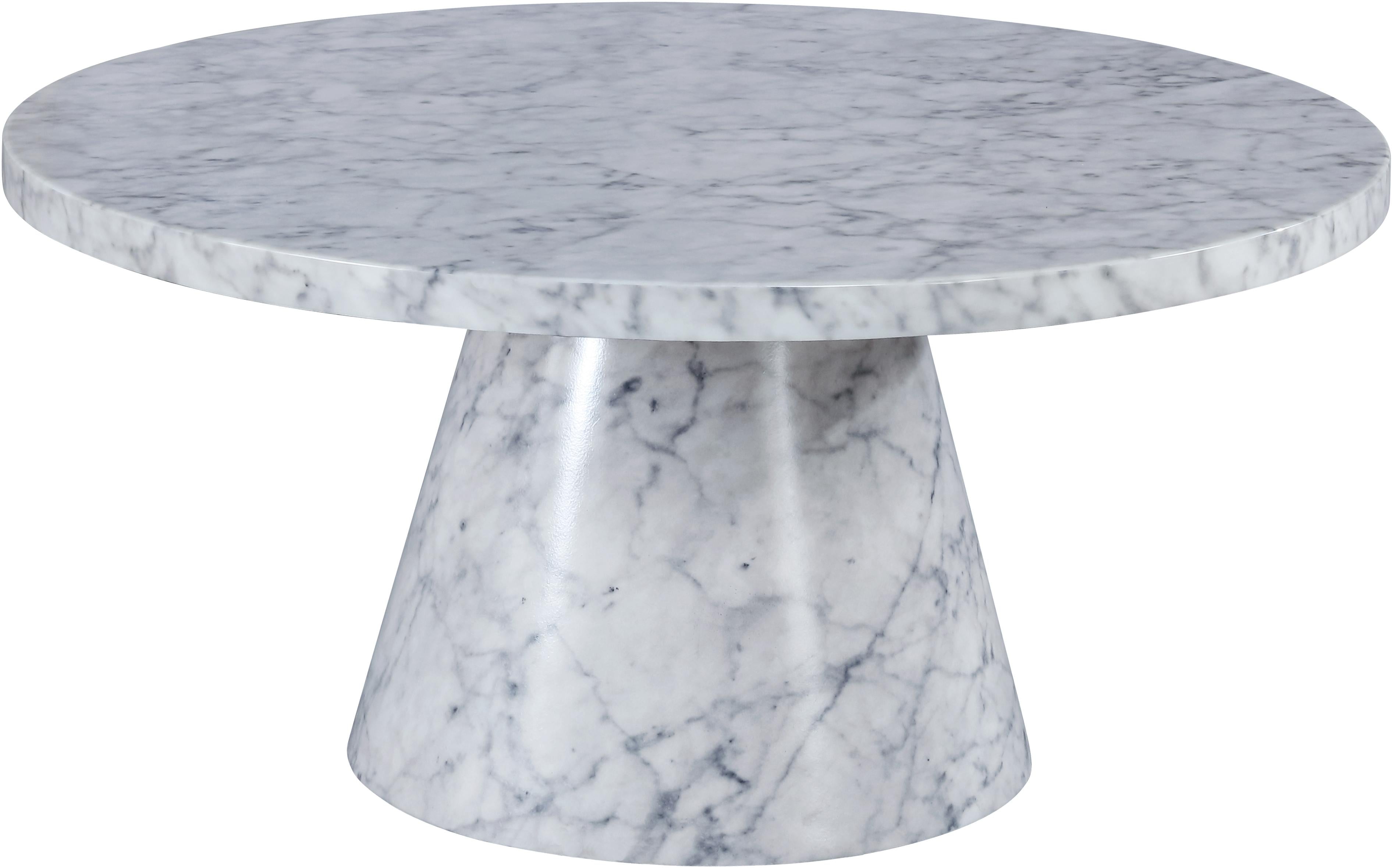 Omni White Faux Marble Coffee Table - Luxury Home Furniture (MI)