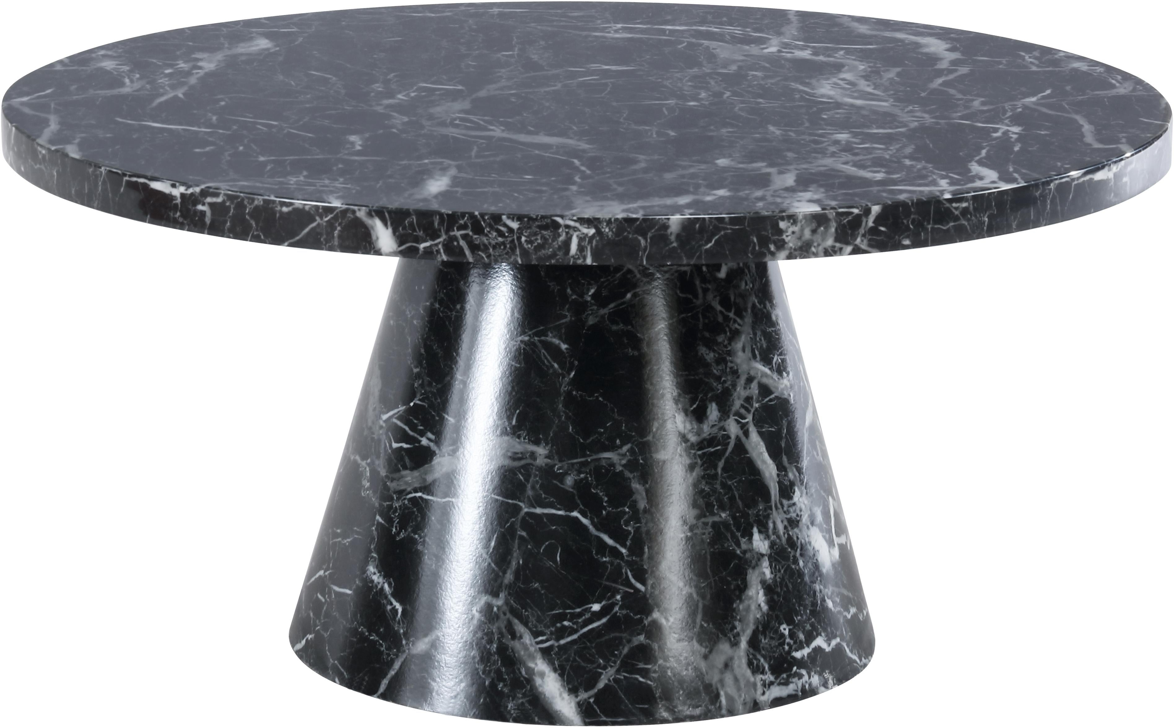Omni Black Faux Marble Coffee Table - Luxury Home Furniture (MI)