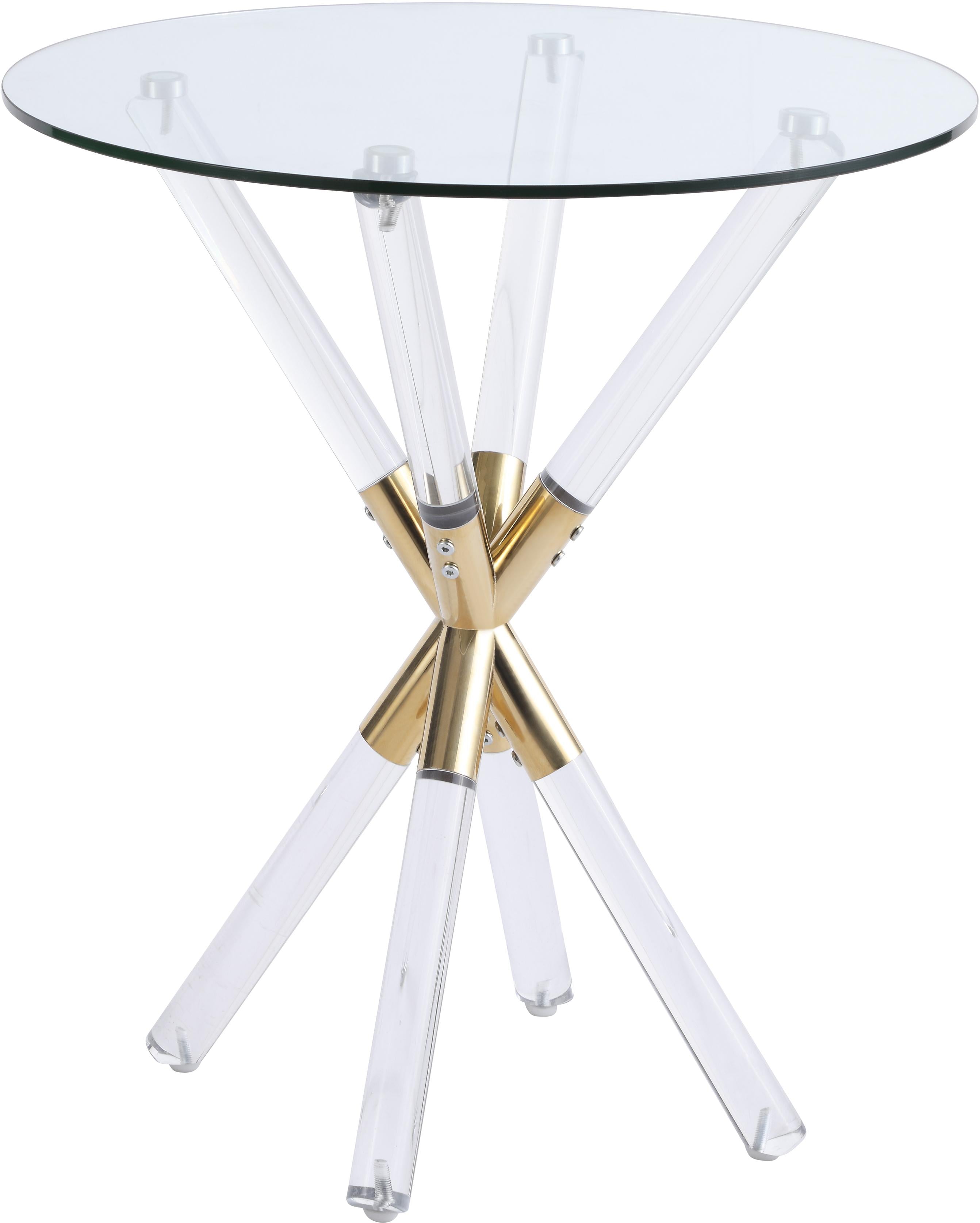 Mercury Acrylic/Gold End Table - Luxury Home Furniture (MI)