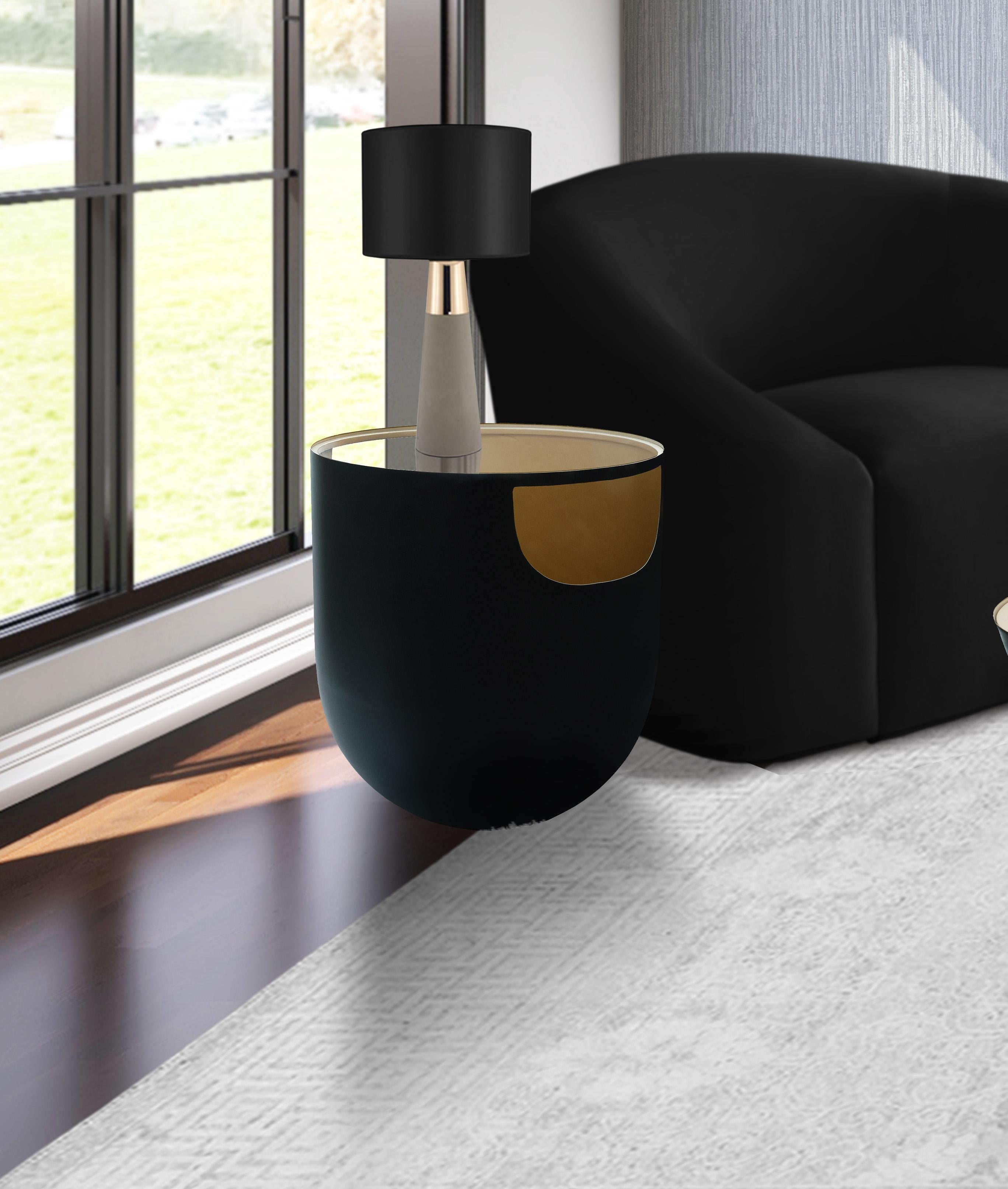 Doma Black / Gold End Table - Luxury Home Furniture (MI)