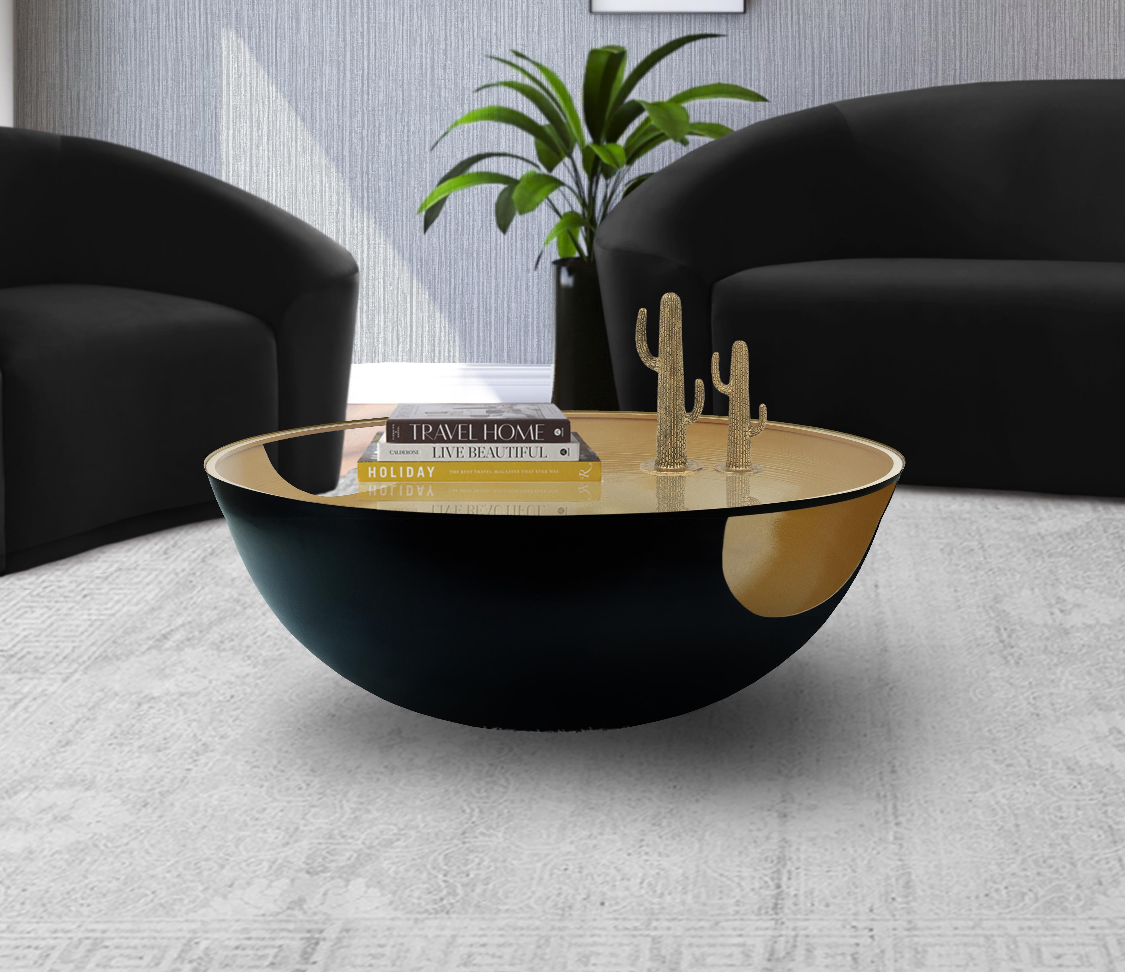Doma Black / Gold Coffee Table - Luxury Home Furniture (MI)