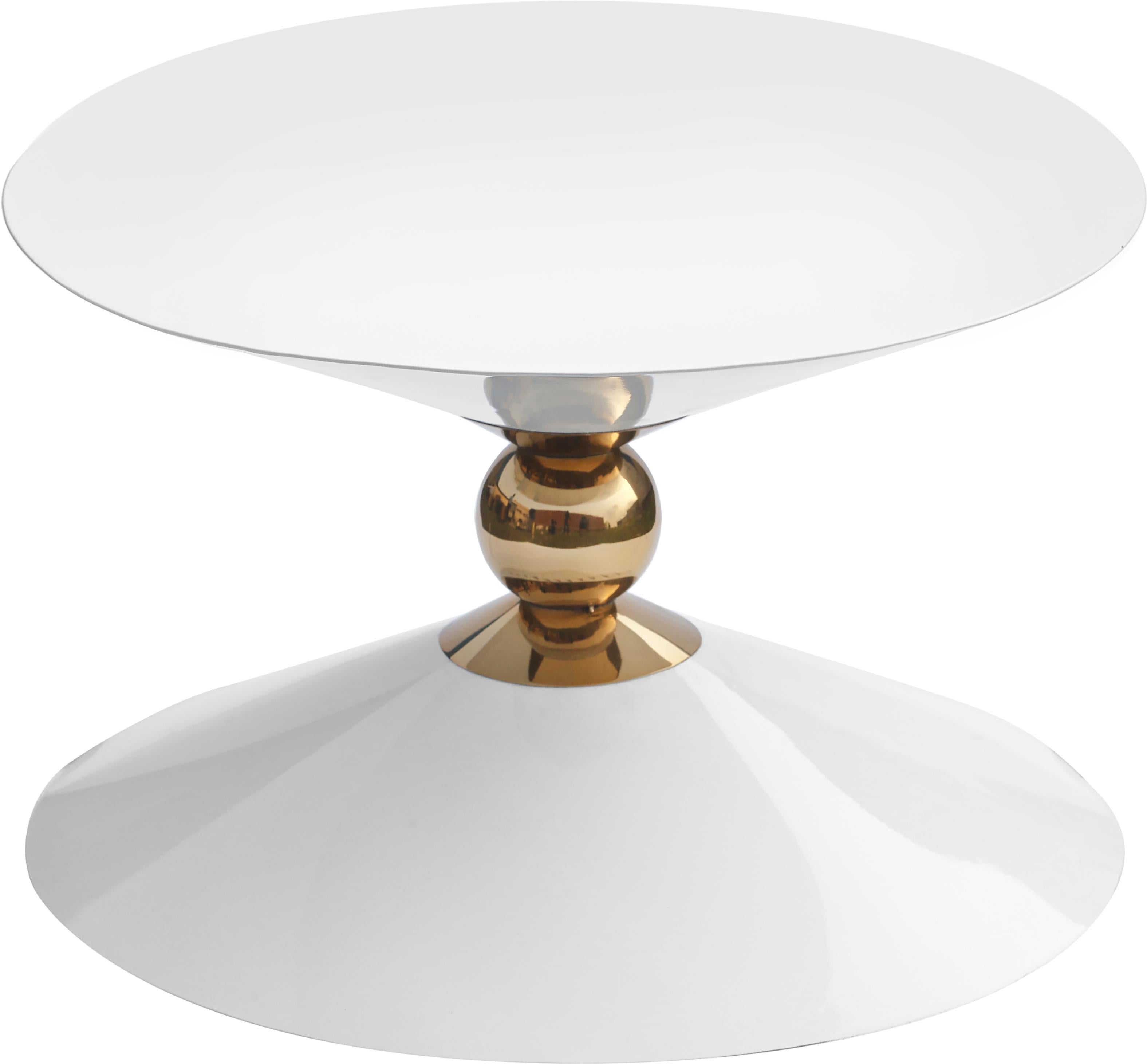 Malia White / Gold Coffee Table - Luxury Home Furniture (MI)