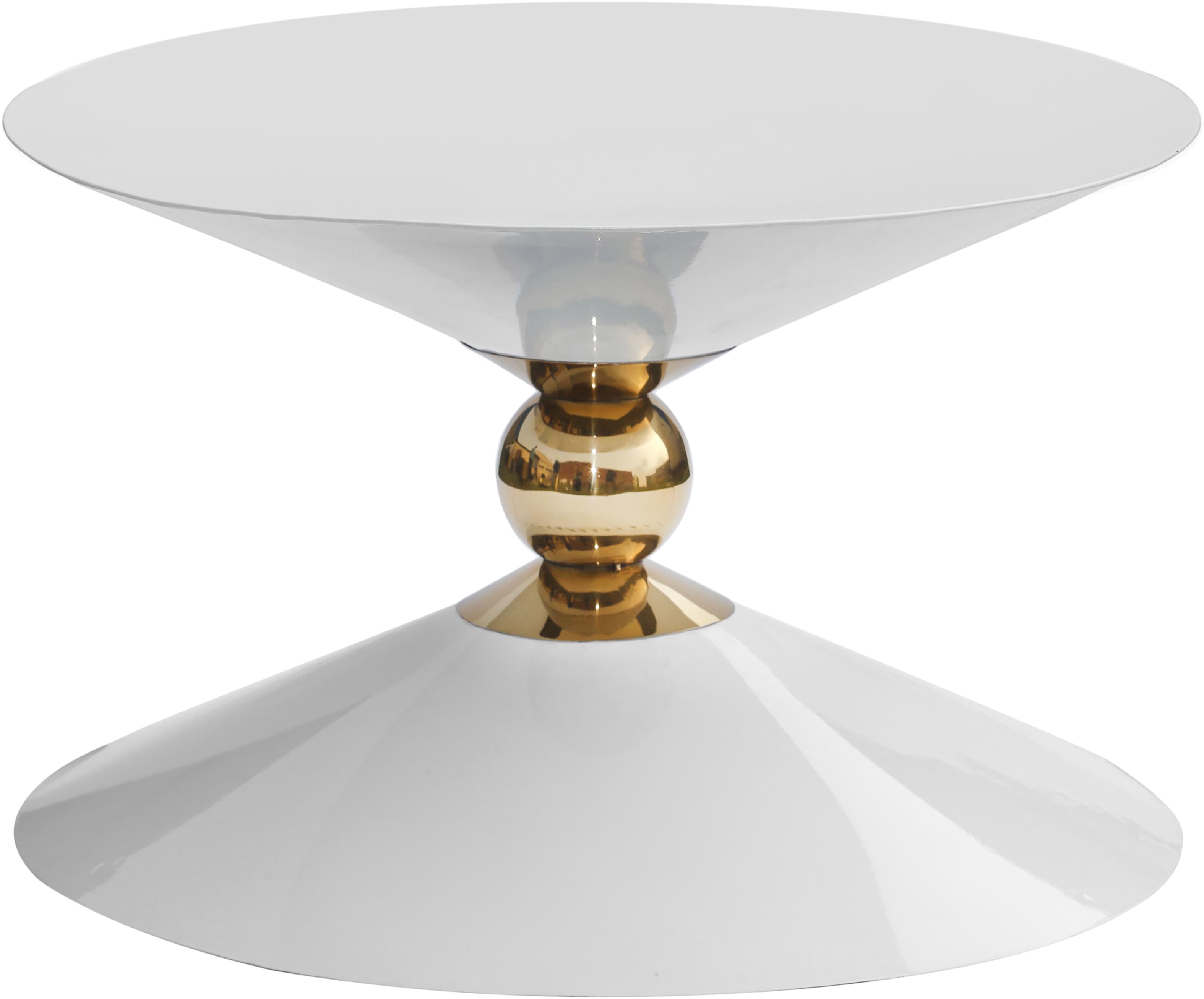 Malia White / Gold Coffee Table - Luxury Home Furniture (MI)