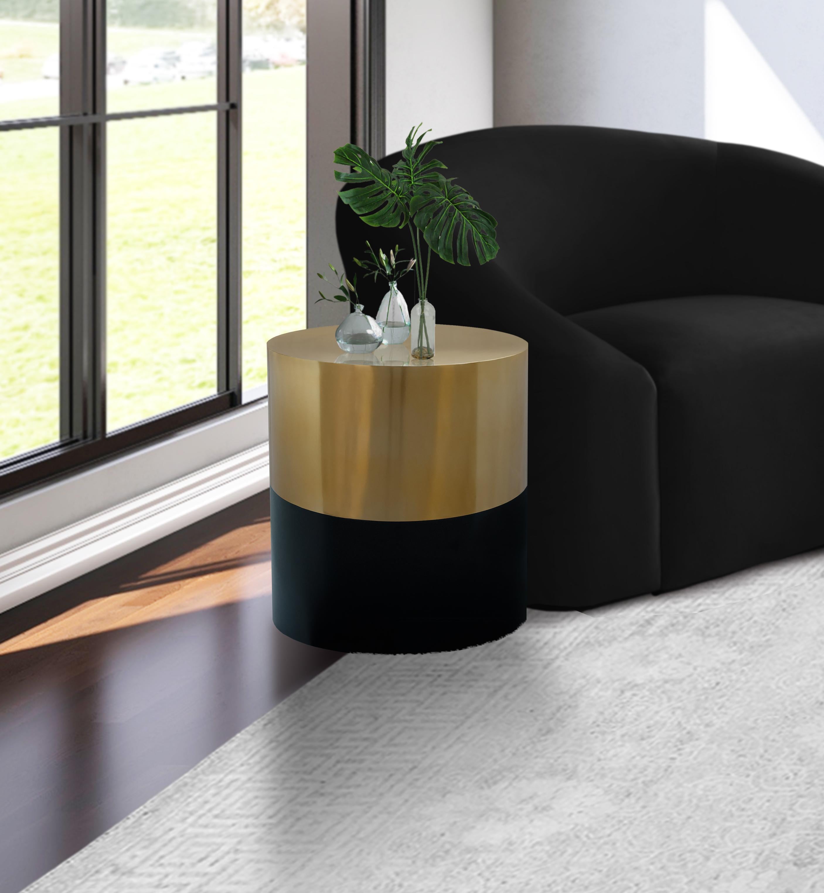 Sun Black / Gold End Table - Luxury Home Furniture (MI)
