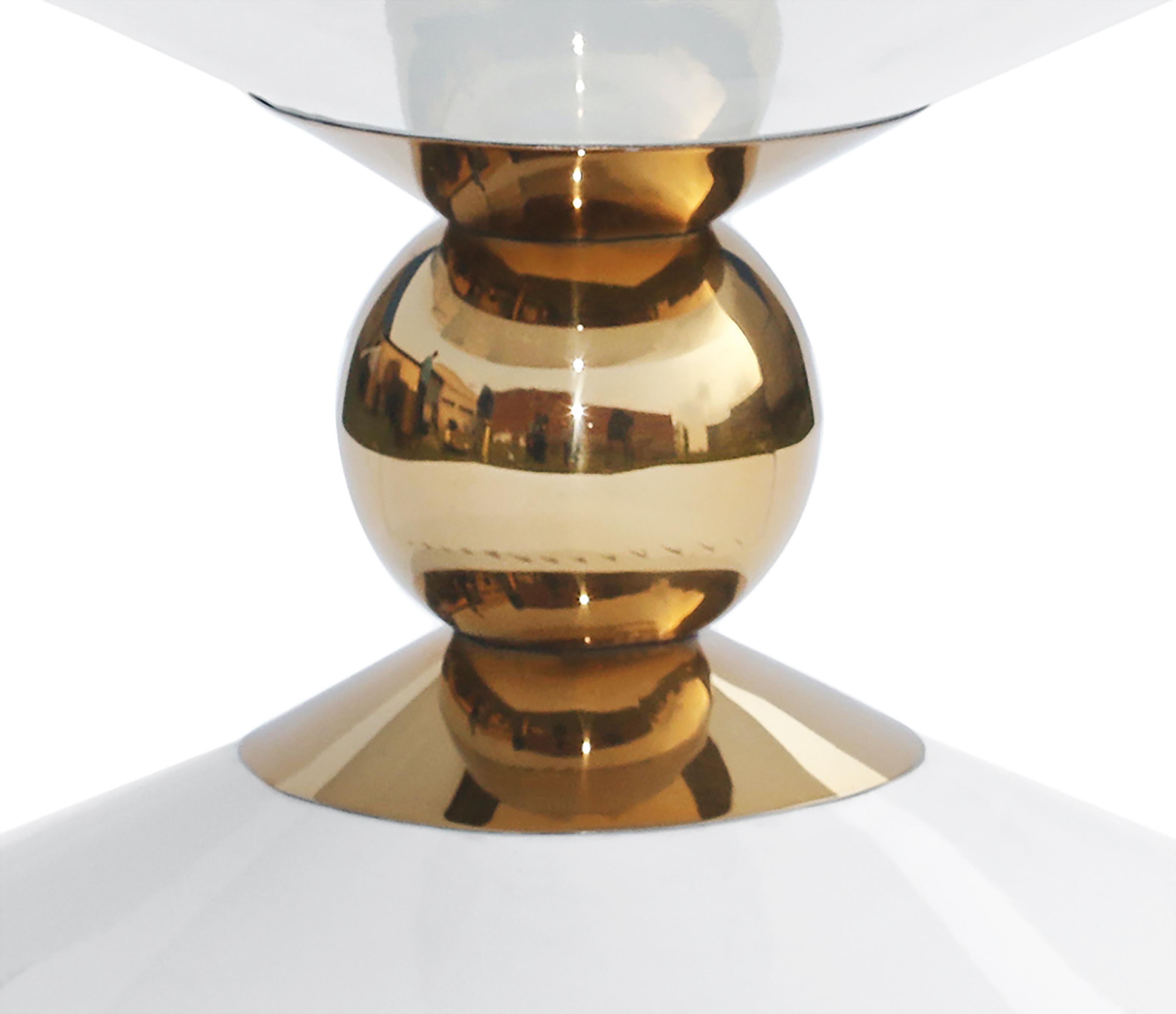 Malia White / Gold Coffee Table - Luxury Home Furniture (MI)