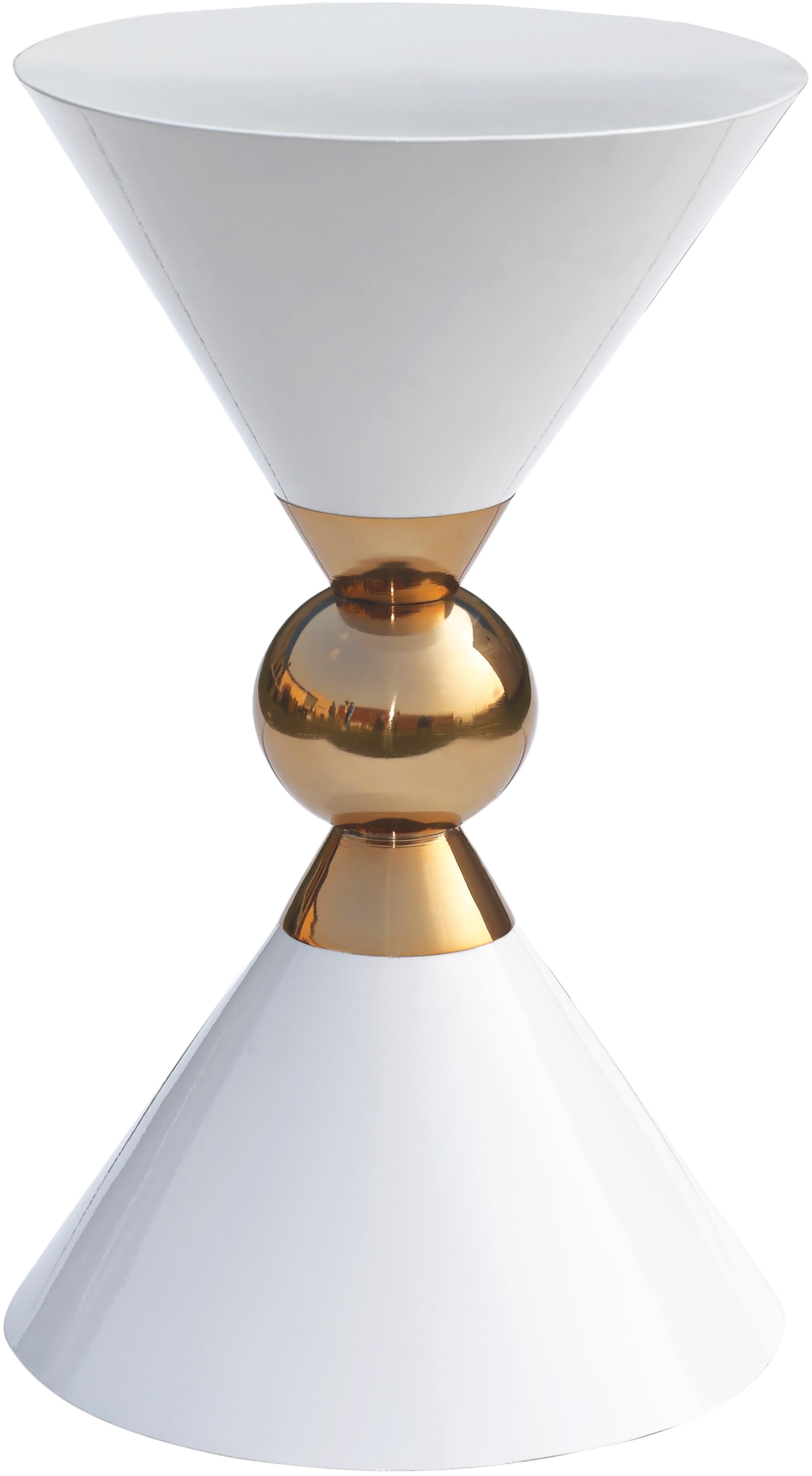 Malia White / Gold End Table - Luxury Home Furniture (MI)