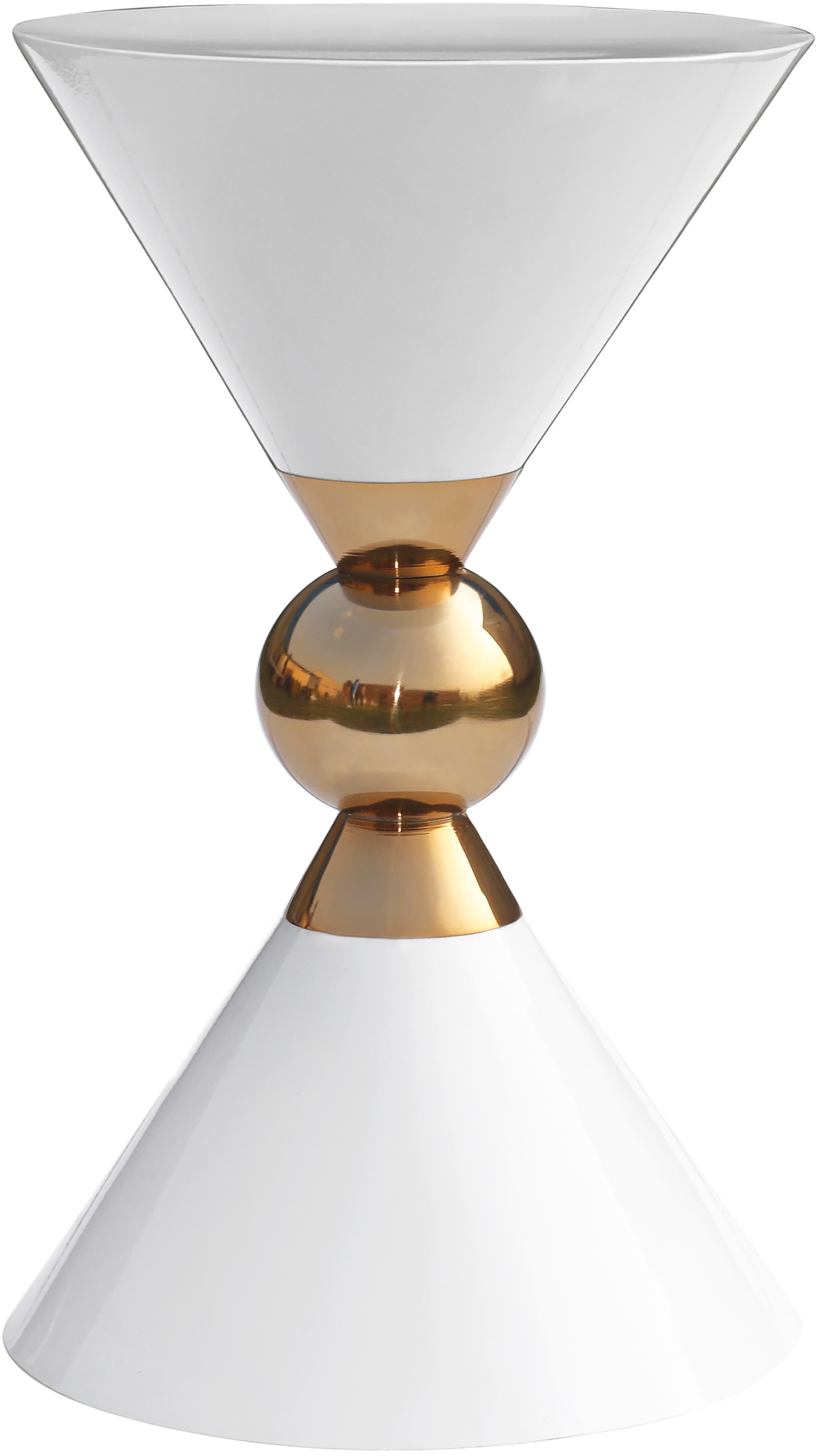Malia White / Gold End Table - Luxury Home Furniture (MI)