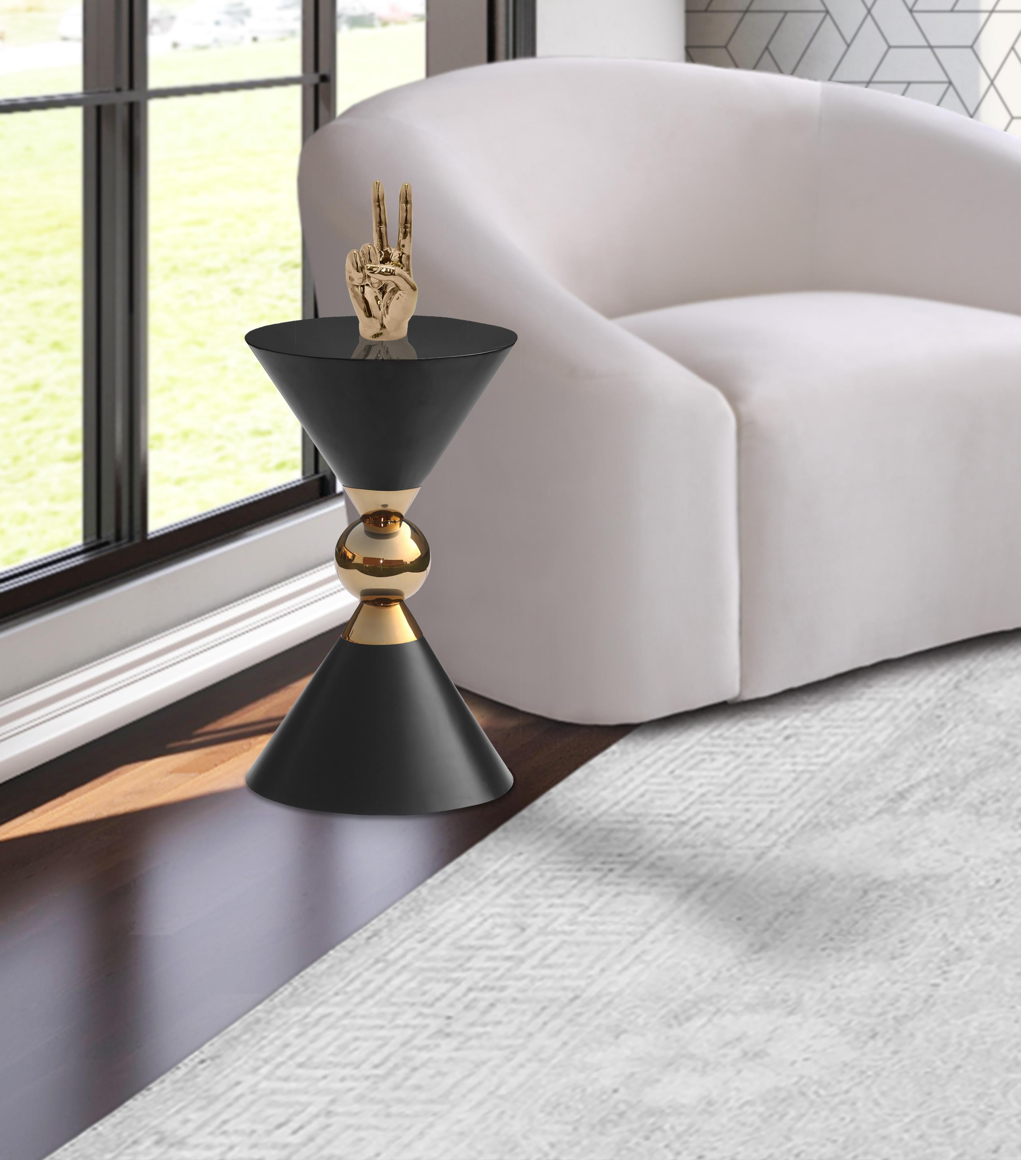 Malia Black / Gold End Table - Luxury Home Furniture (MI)