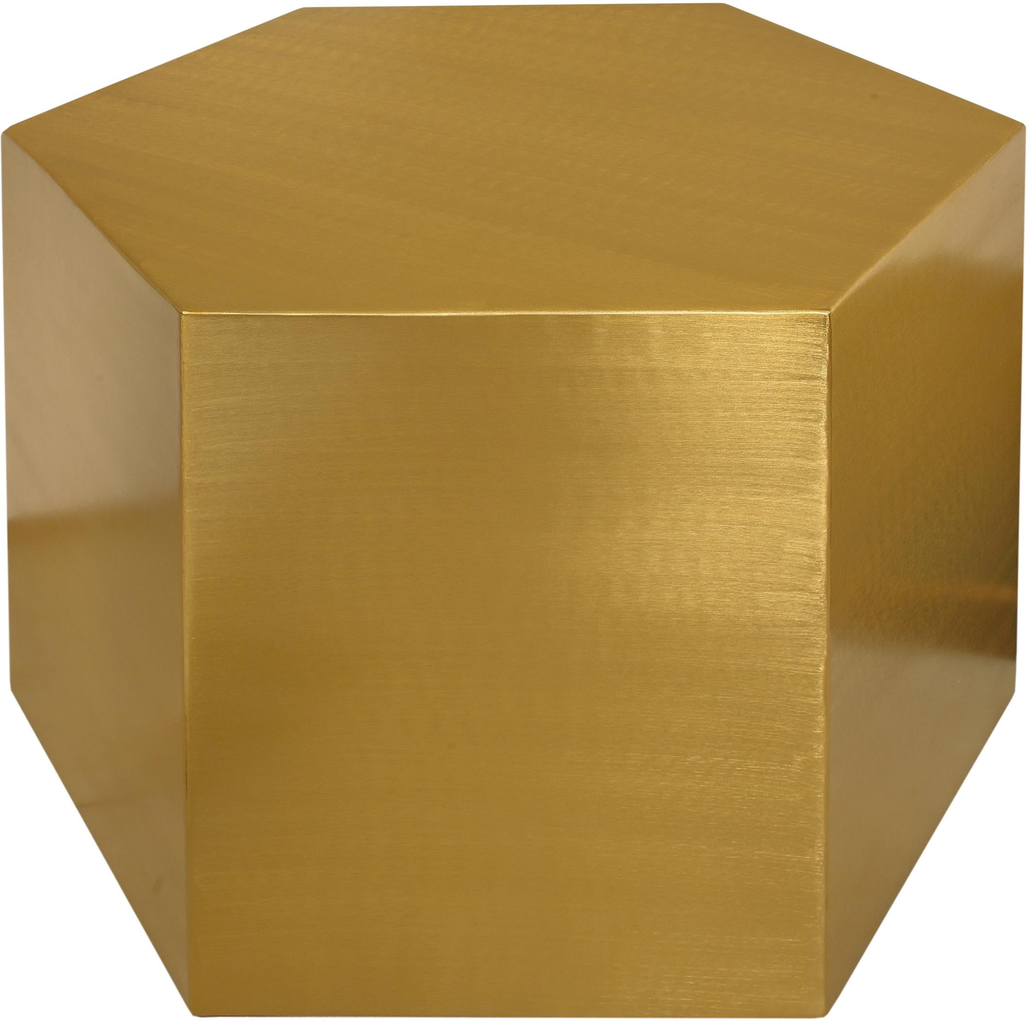 Hexagon Brushed Gold Coffee Table - Luxury Home Furniture (MI)
