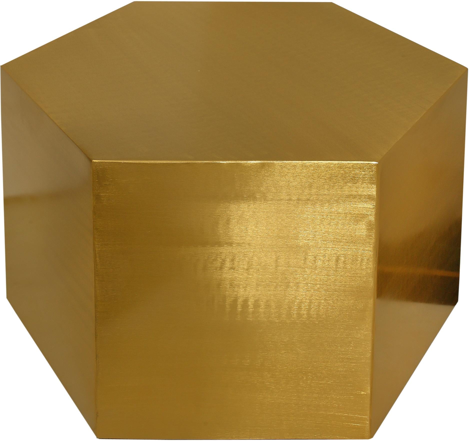 Hexagon Brushed Gold Coffee Table - Luxury Home Furniture (MI)