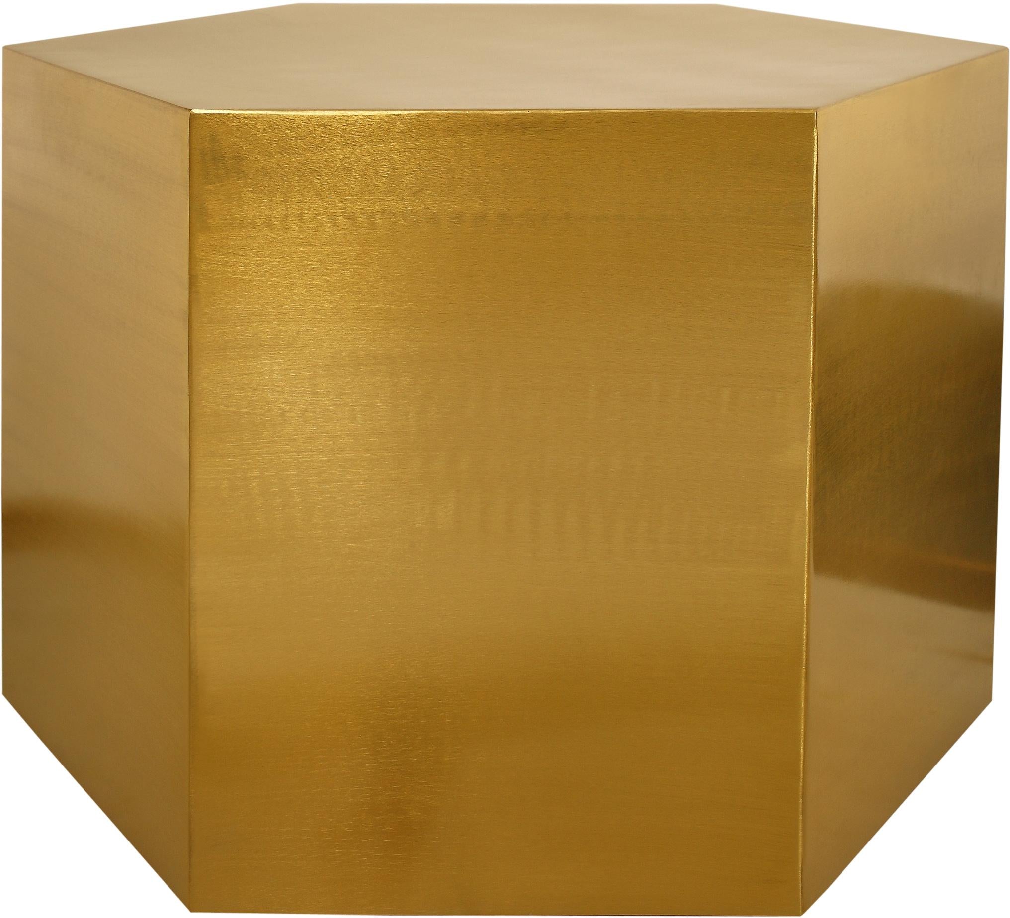 Hexagon Brushed Gold Coffee Table - Luxury Home Furniture (MI)