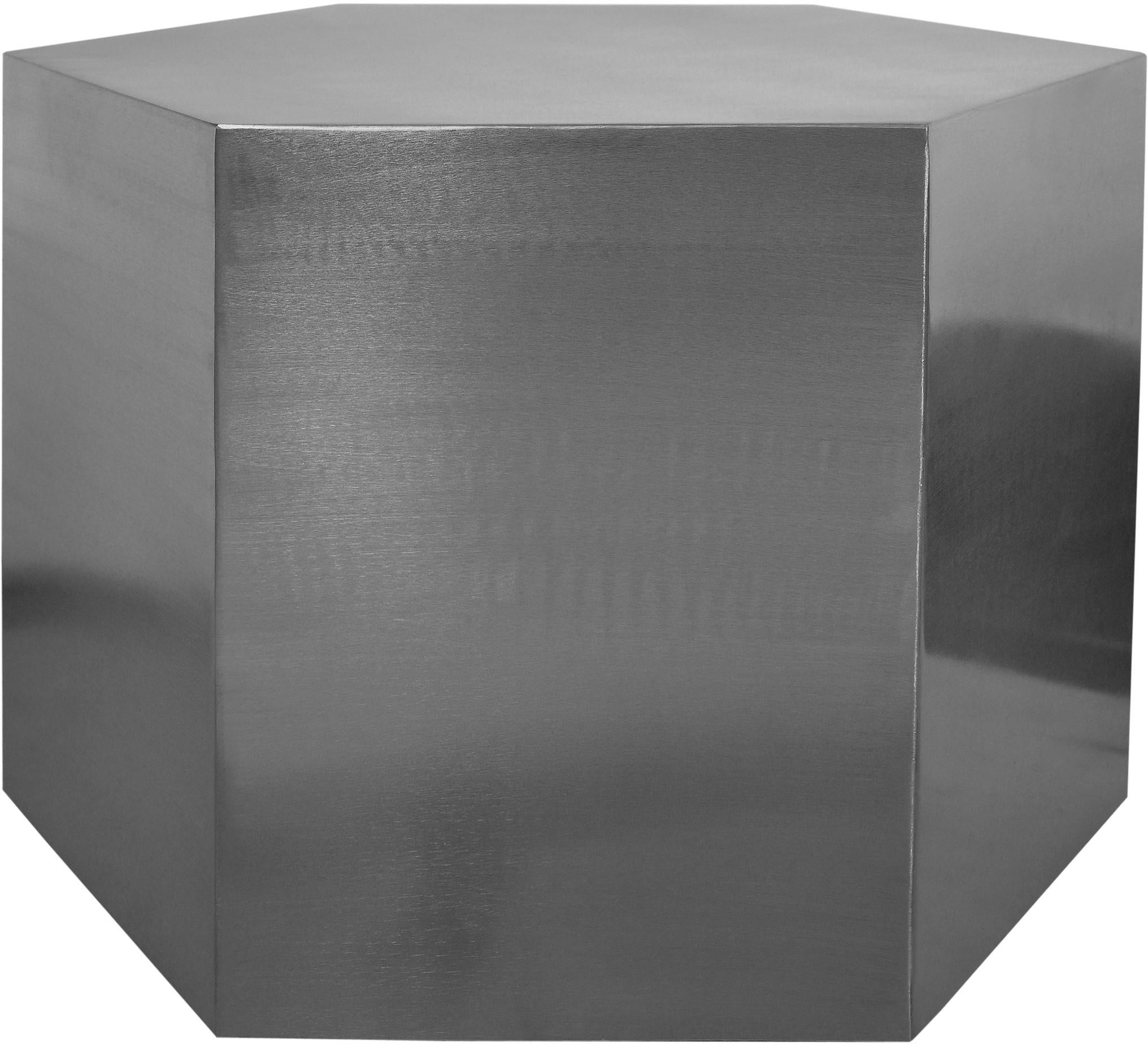 Hexagon Brushed Chrome Coffee Table - Luxury Home Furniture (MI)