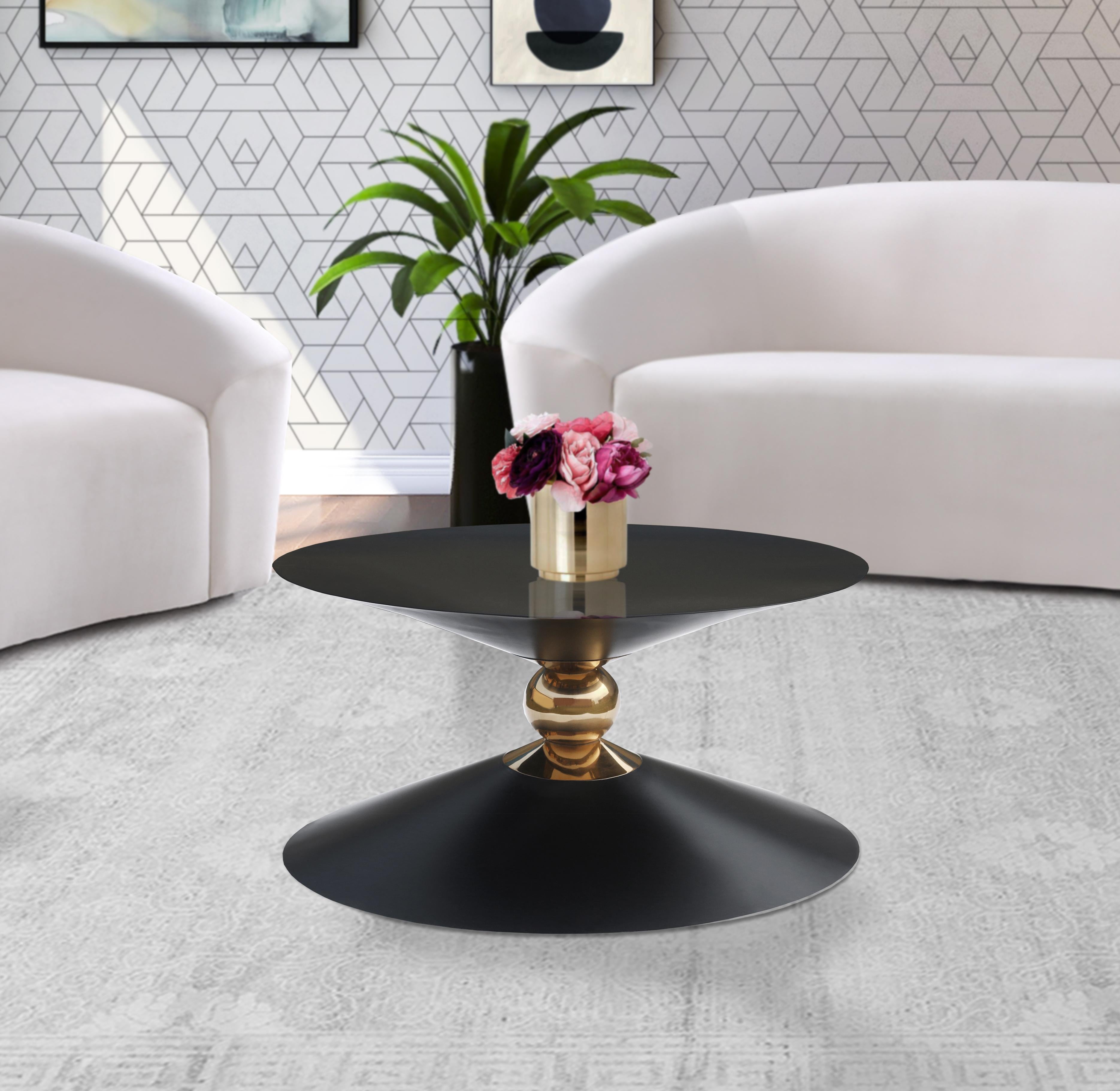 Malia Black / Gold Coffee Table - Luxury Home Furniture (MI)