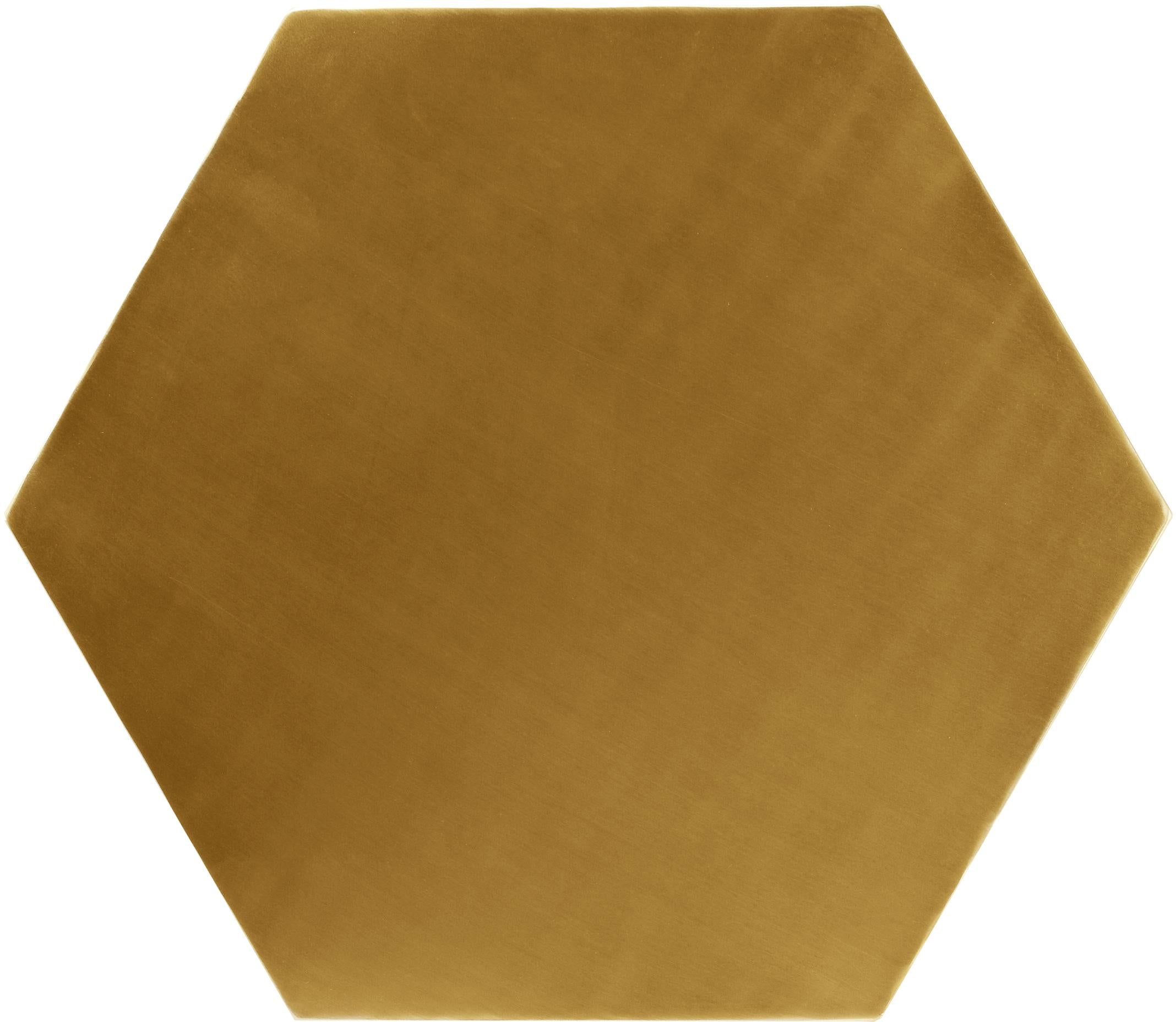 Hexagon Brushed Gold End Table - Luxury Home Furniture (MI)