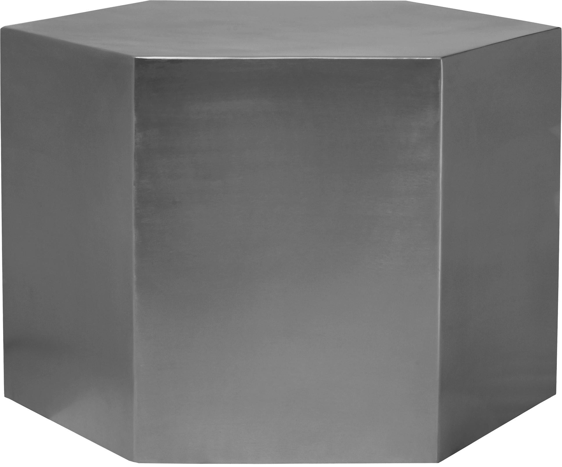Hexagon Brushed Chrome Coffee Table - Luxury Home Furniture (MI)