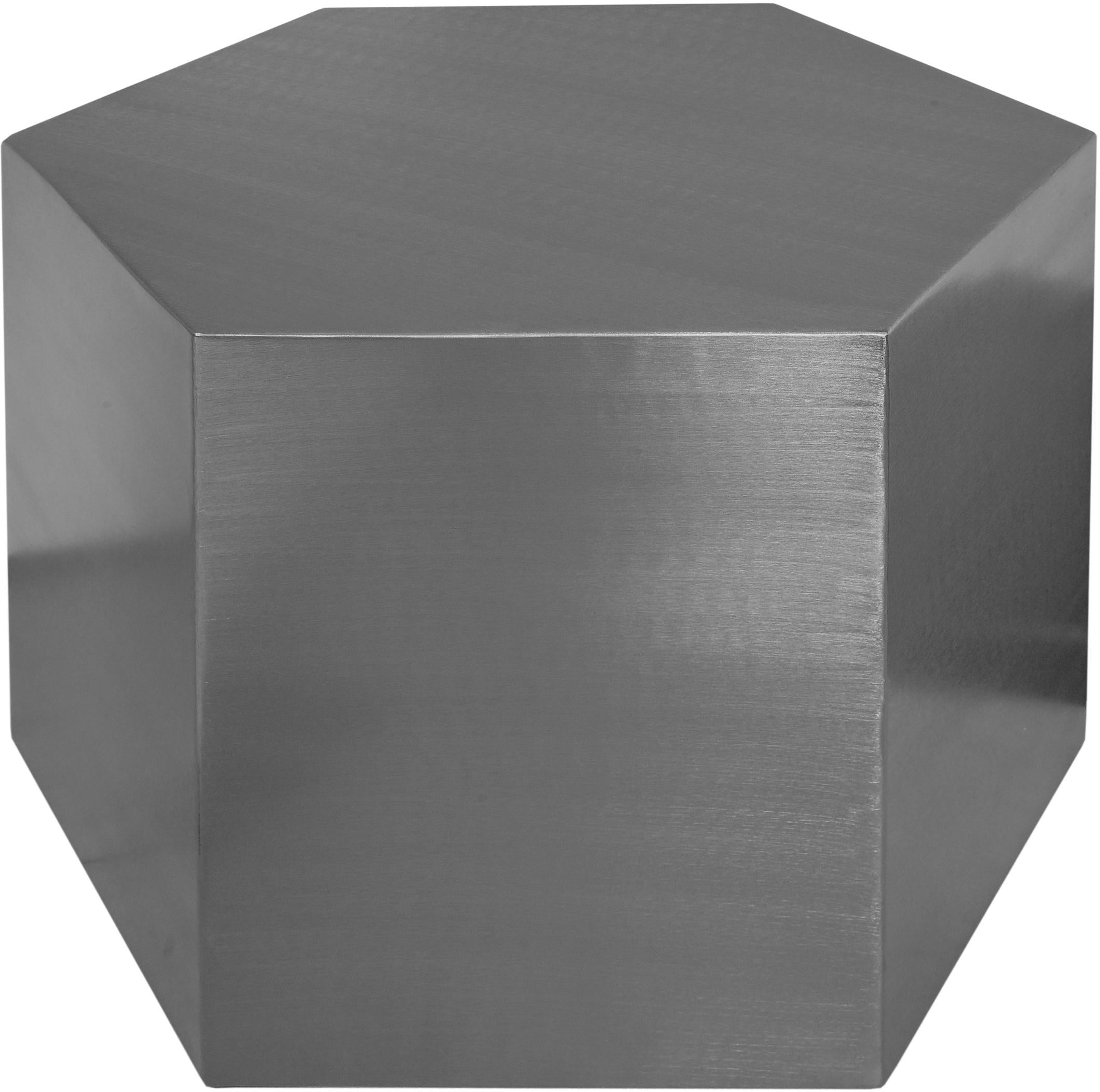 Hexagon Brushed Chrome Coffee Table - Luxury Home Furniture (MI)