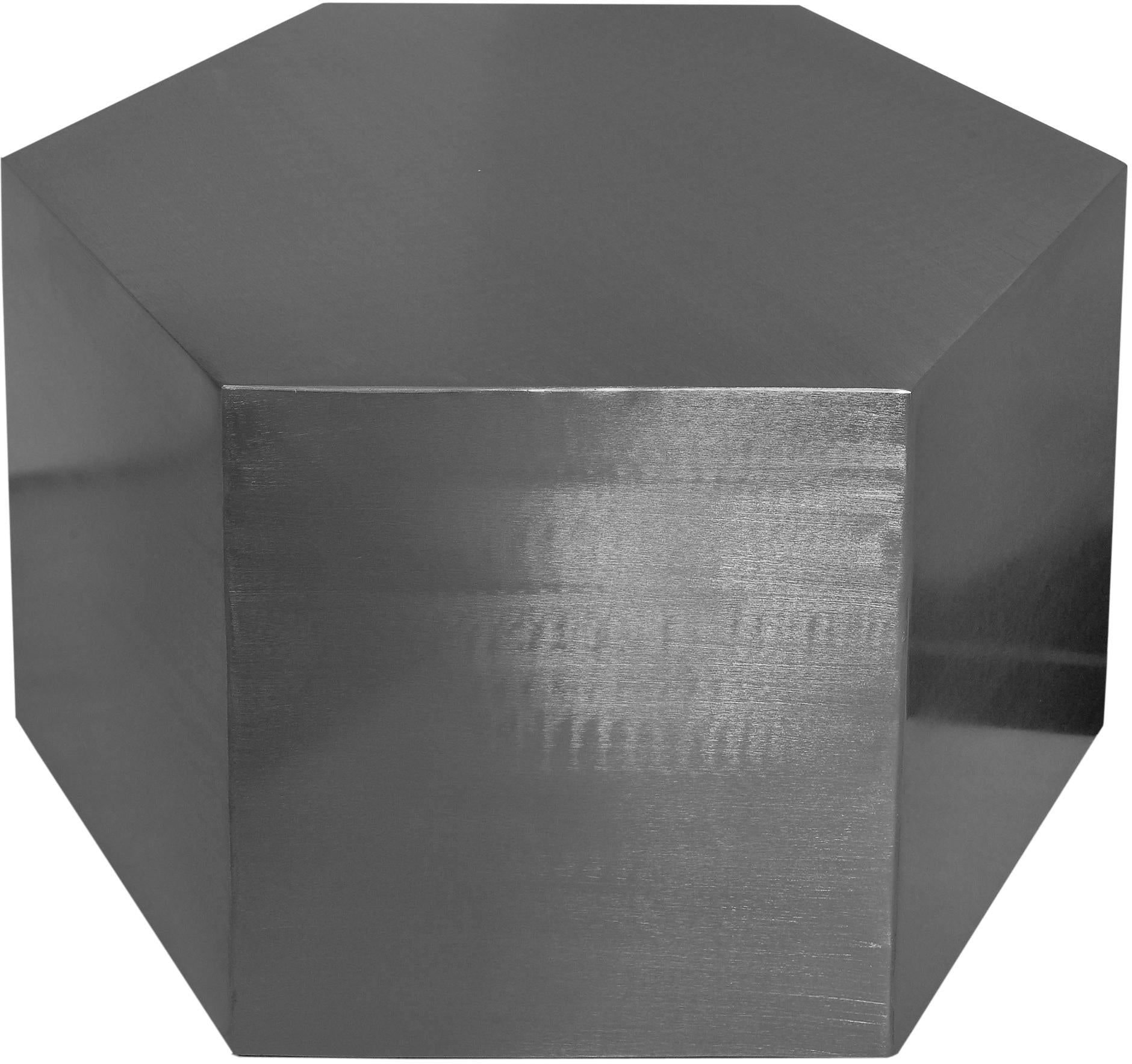 Hexagon Brushed Chrome Coffee Table - Luxury Home Furniture (MI)