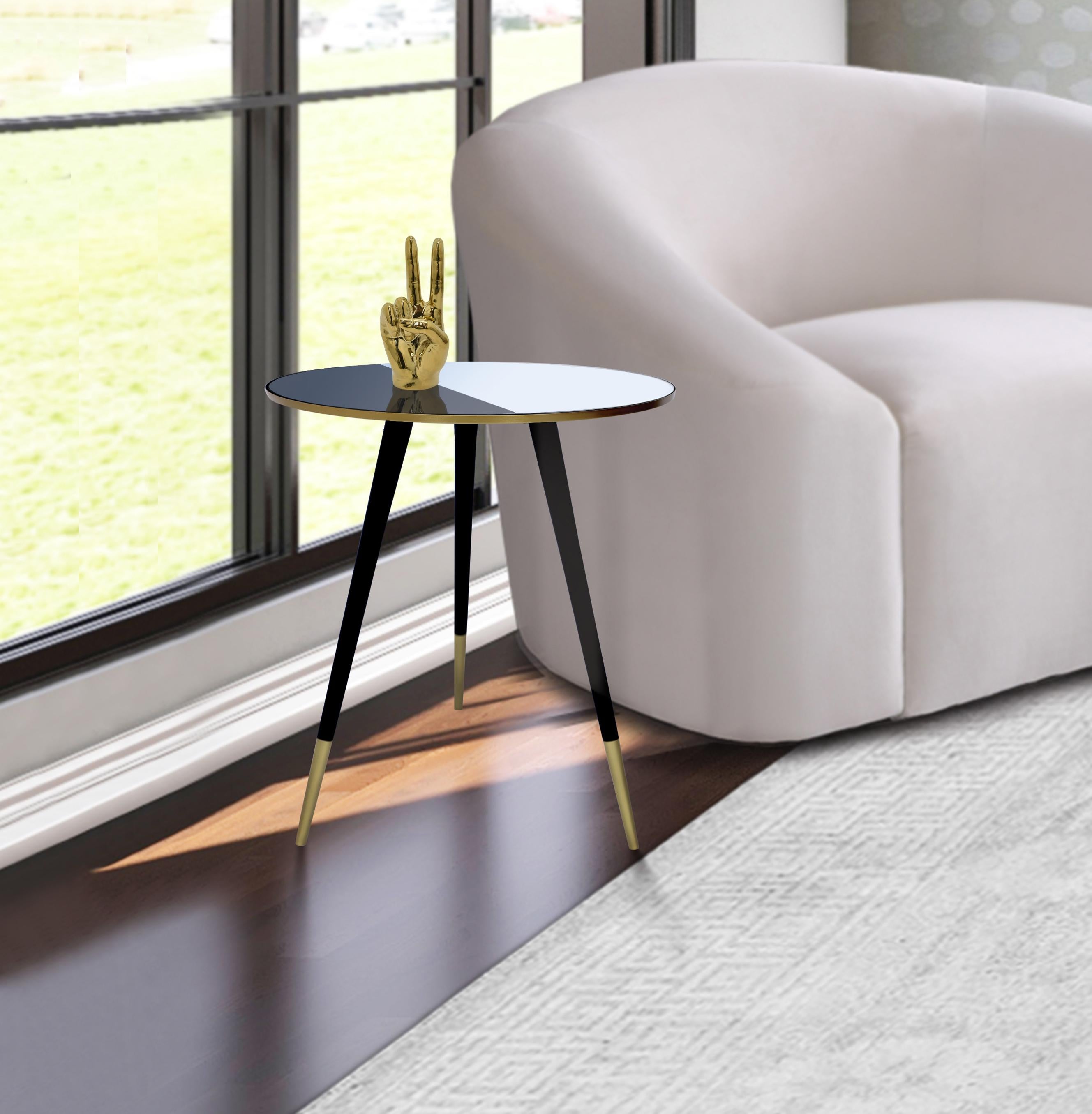 Reflection Gold / Black End Table - Luxury Home Furniture (MI)