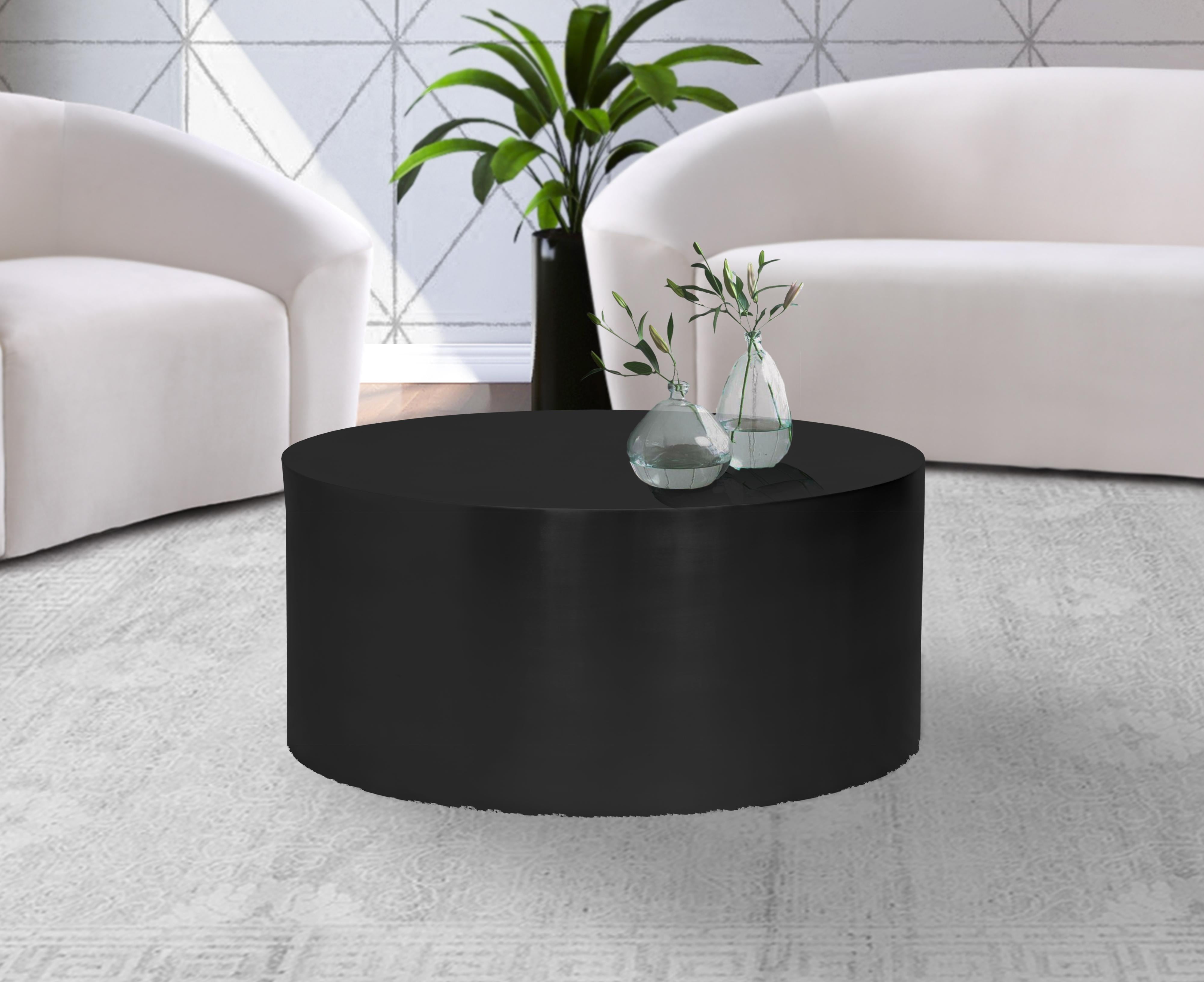 Cylinder Matte Black Coffee Table - Luxury Home Furniture (MI)