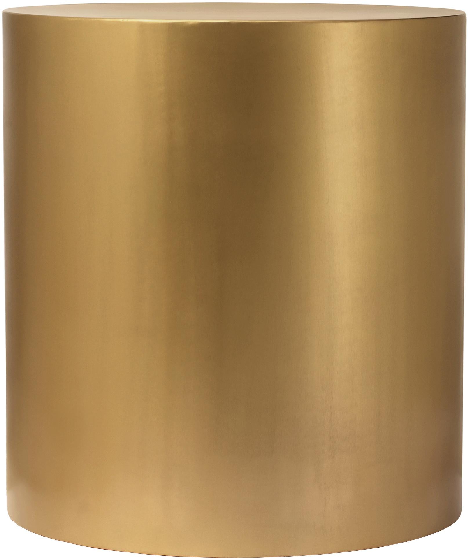 Cylinder Brushed Gold End Table - Luxury Home Furniture (MI)