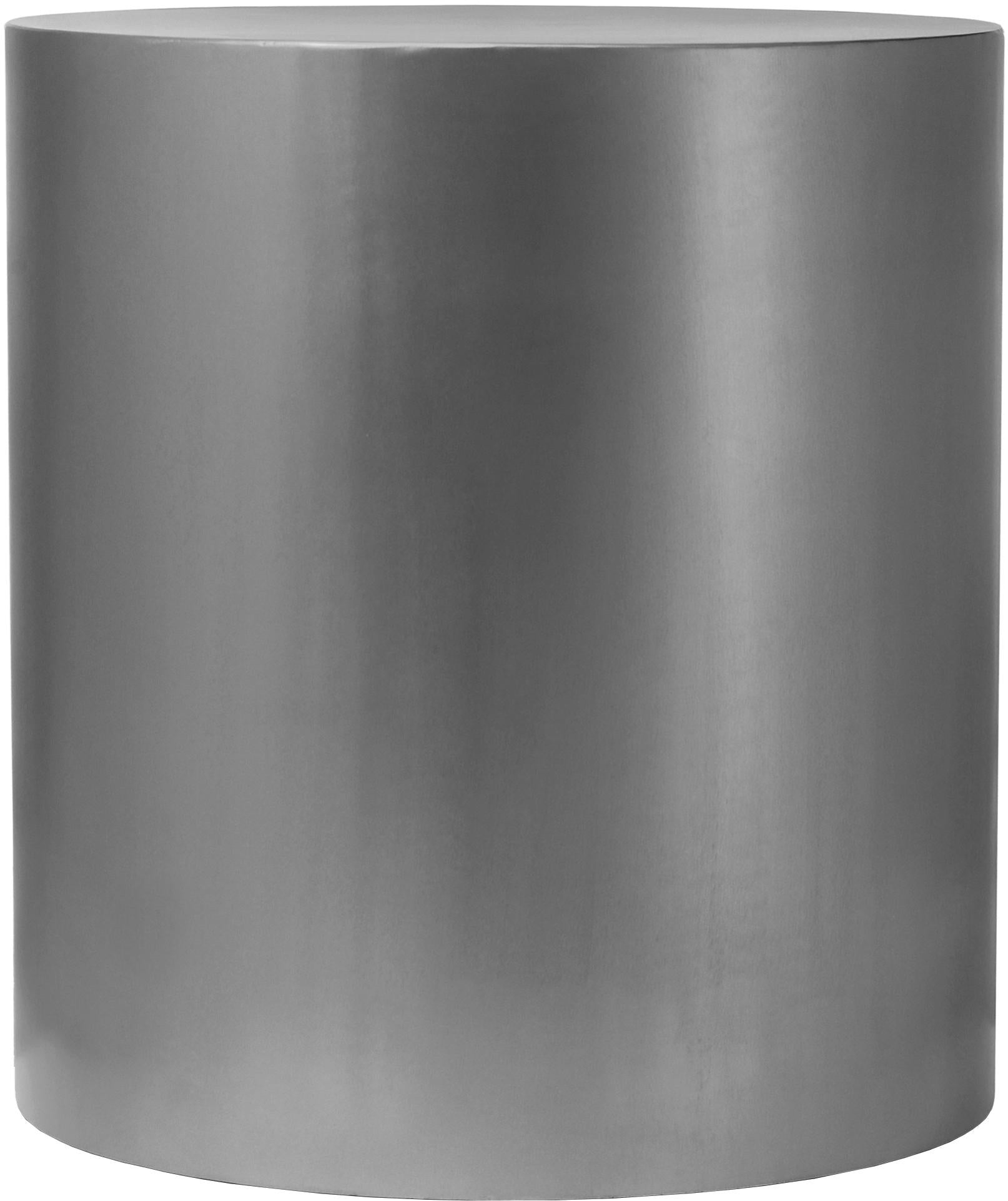 Cylinder Brushed Chrome End Table - Luxury Home Furniture (MI)
