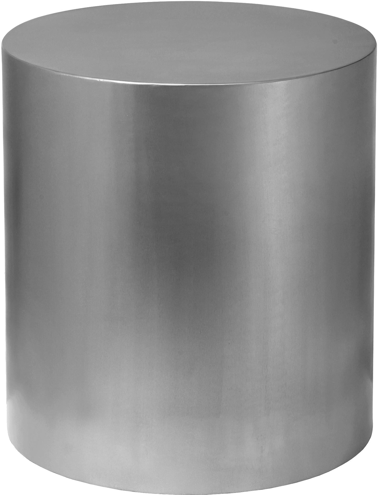 Cylinder Brushed Chrome End Table - Luxury Home Furniture (MI)