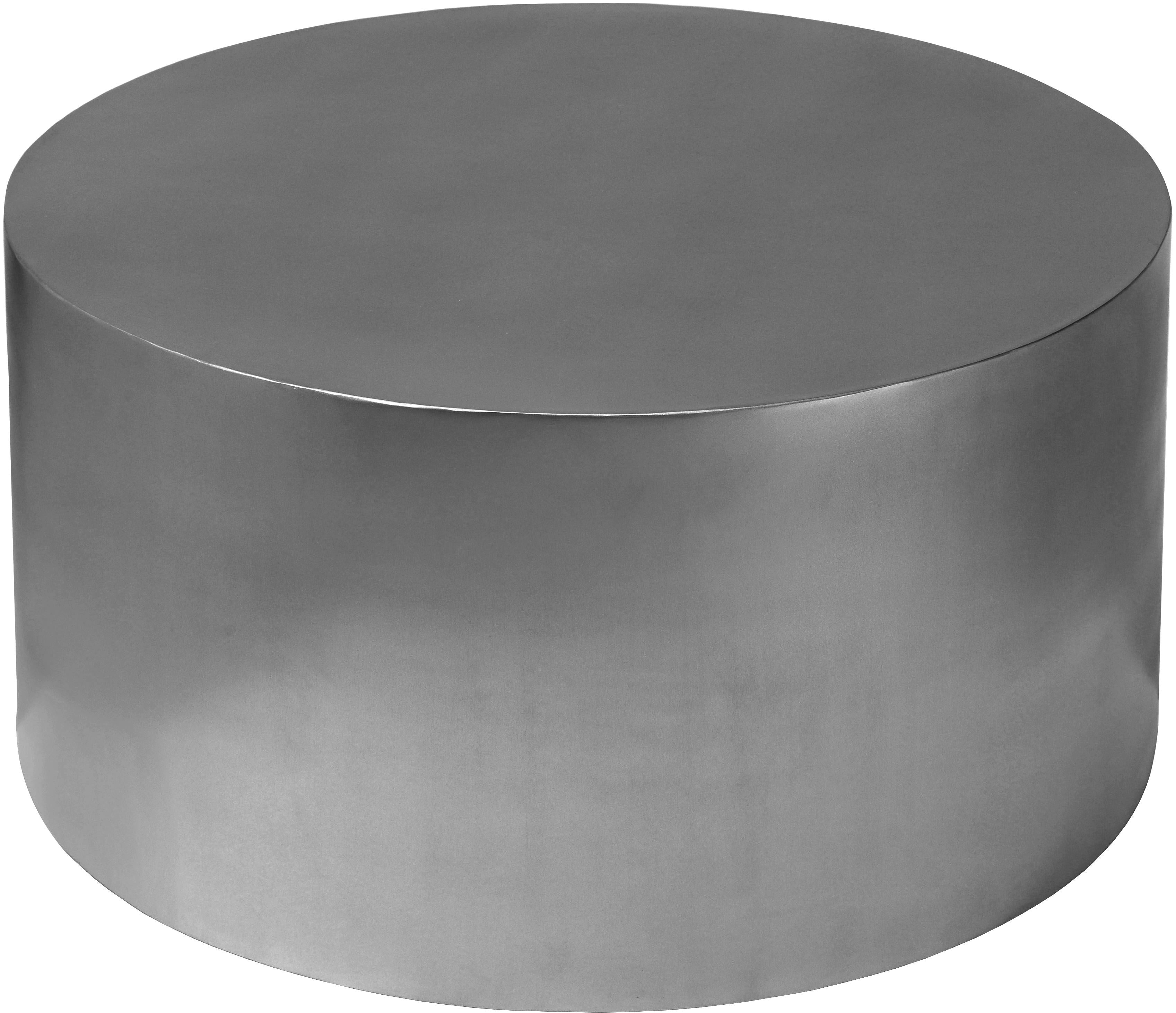 Cylinder Brushed Chrome Coffee Table - Luxury Home Furniture (MI)