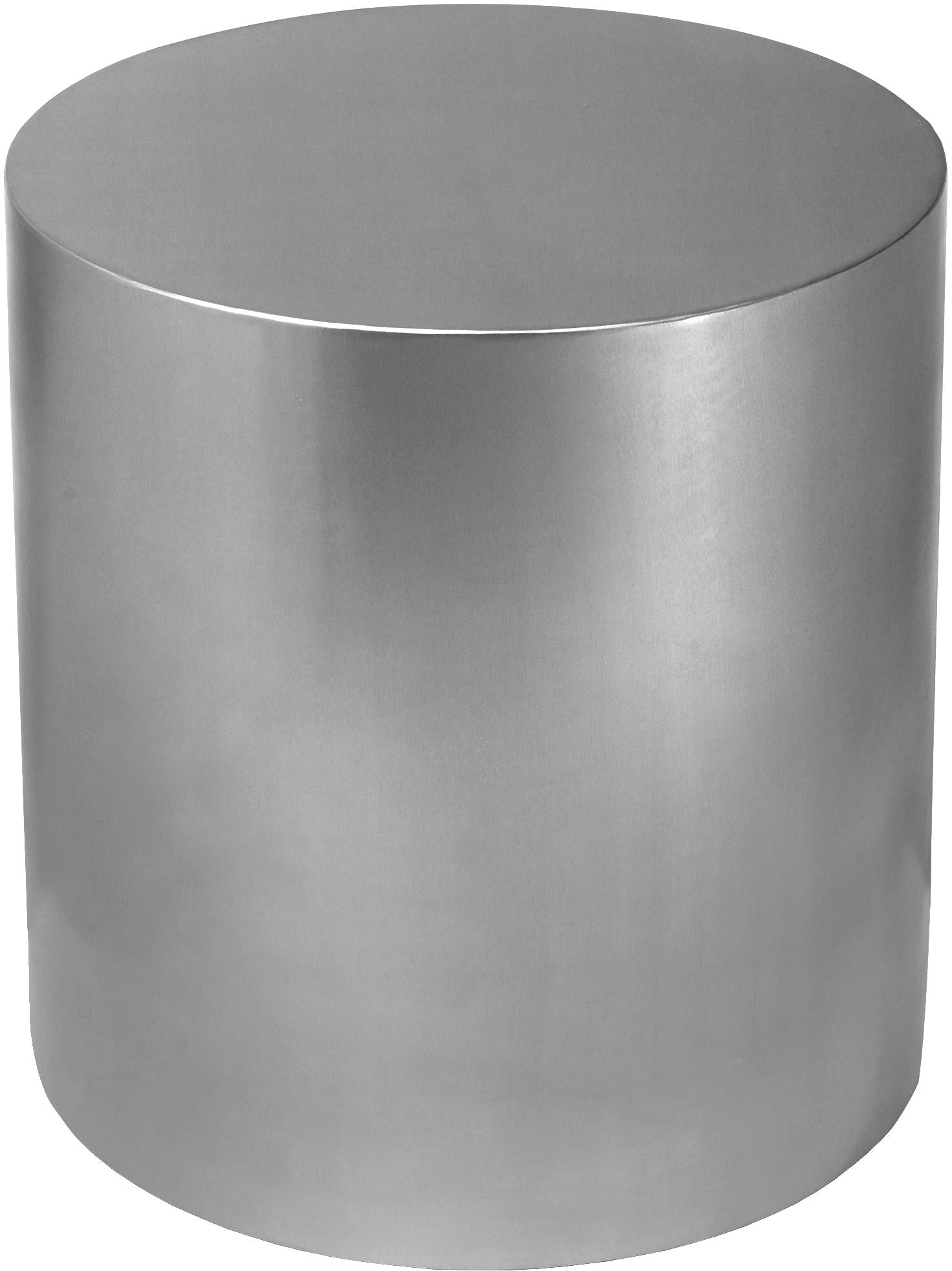 Cylinder Brushed Chrome End Table - Luxury Home Furniture (MI)