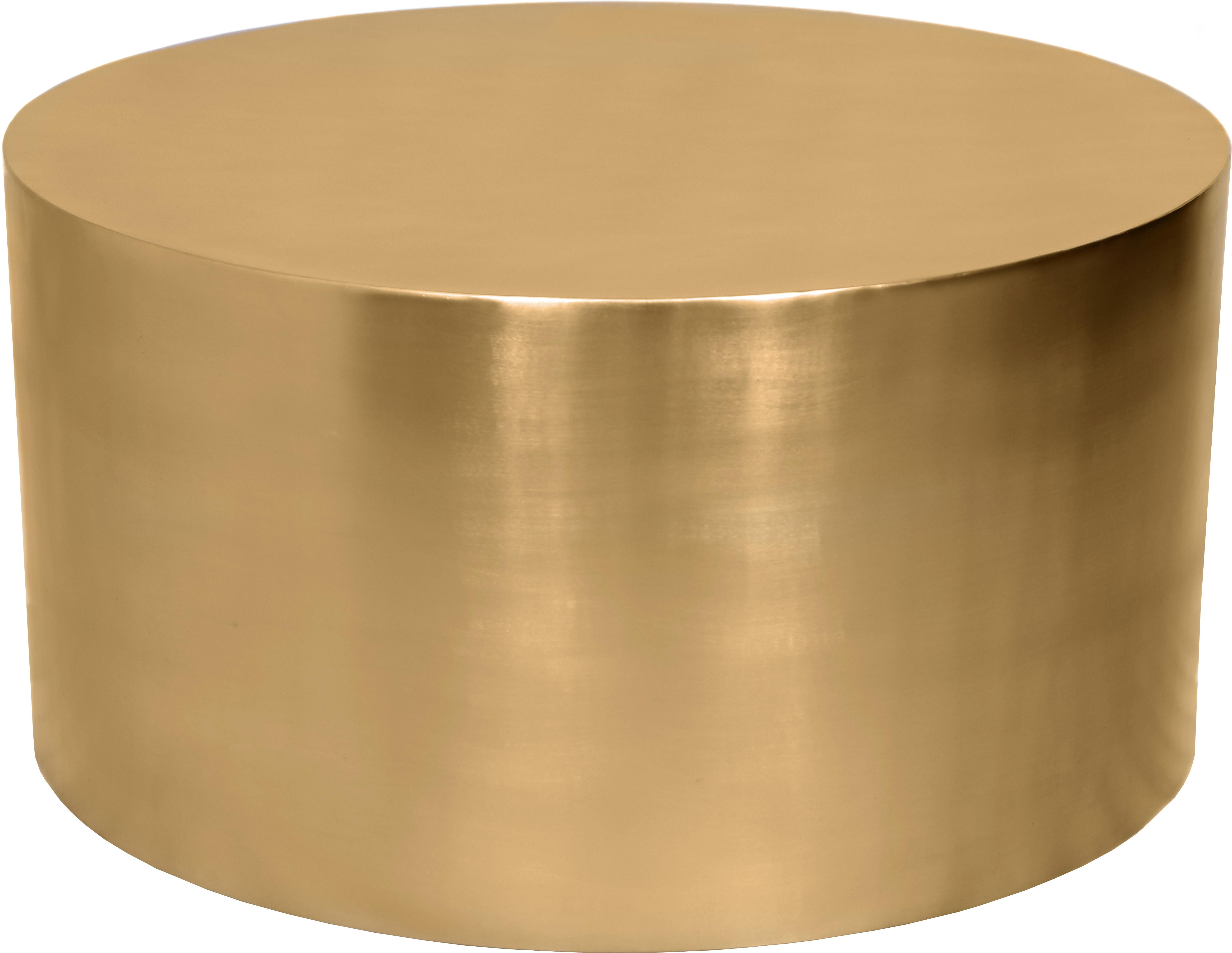 Cylinder Brushed Gold Coffee Table - Luxury Home Furniture (MI)