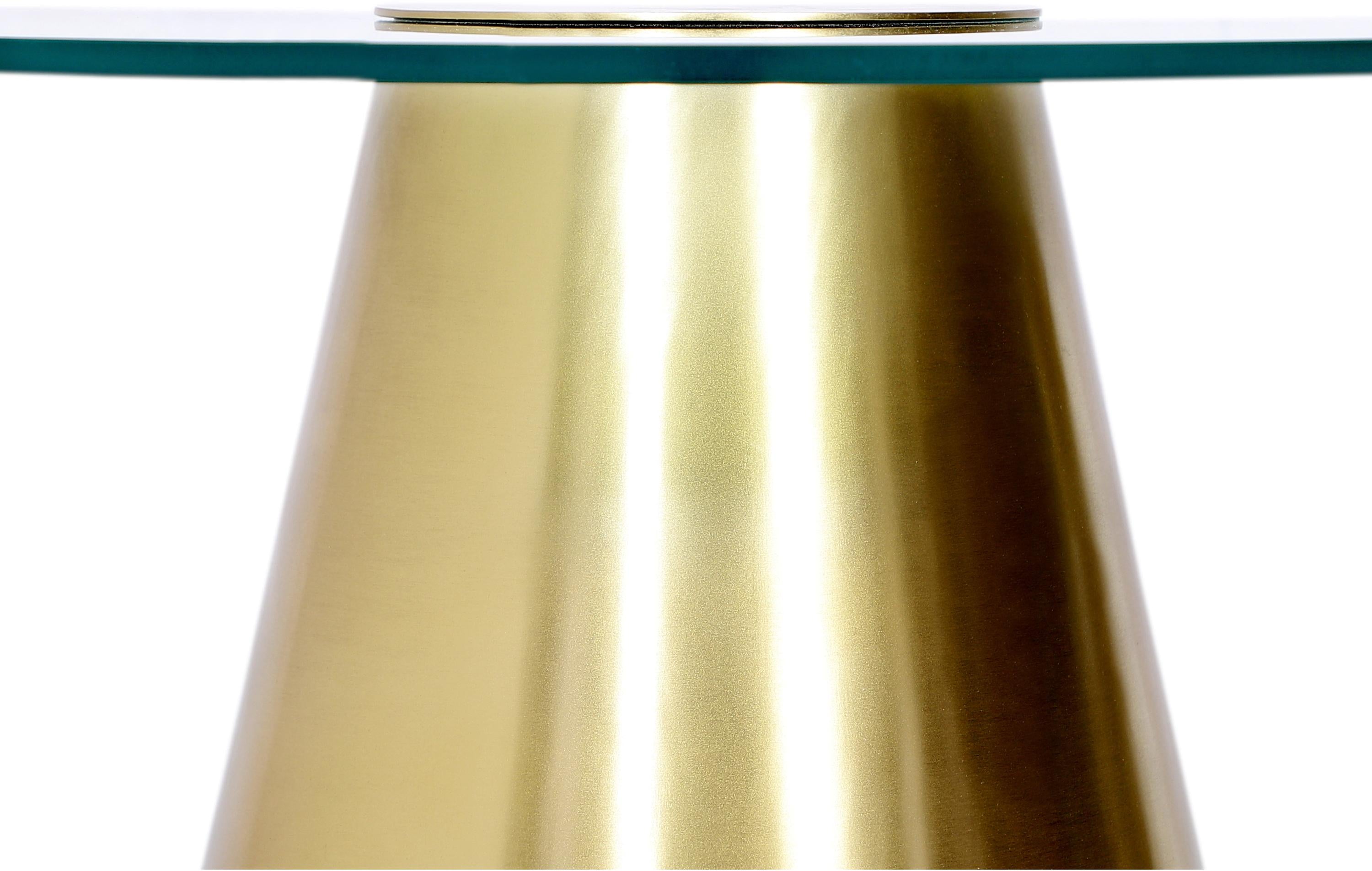 Glassimo Brushed Gold Coffee Table - Luxury Home Furniture (MI)
