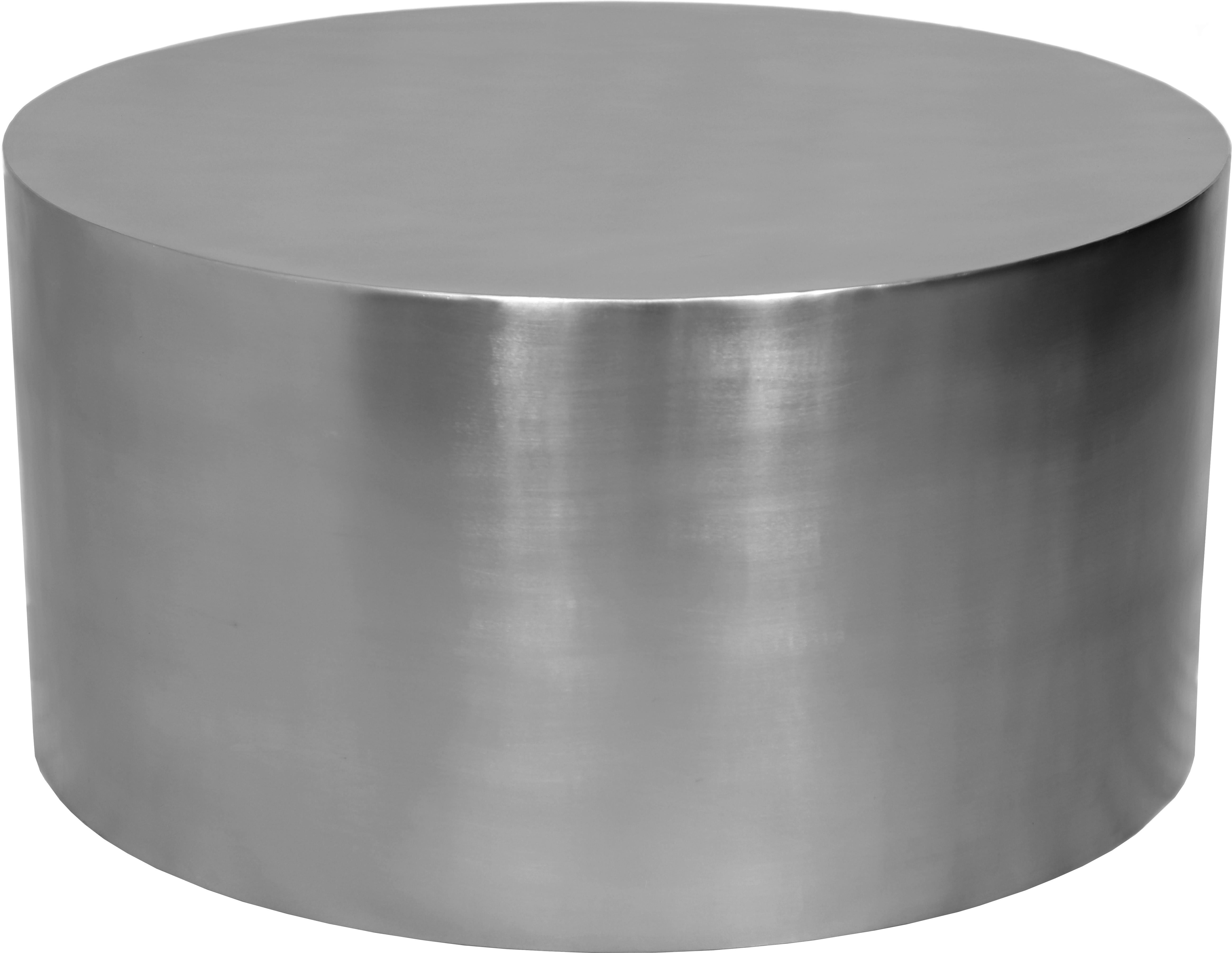 Cylinder Brushed Chrome Coffee Table - Luxury Home Furniture (MI)