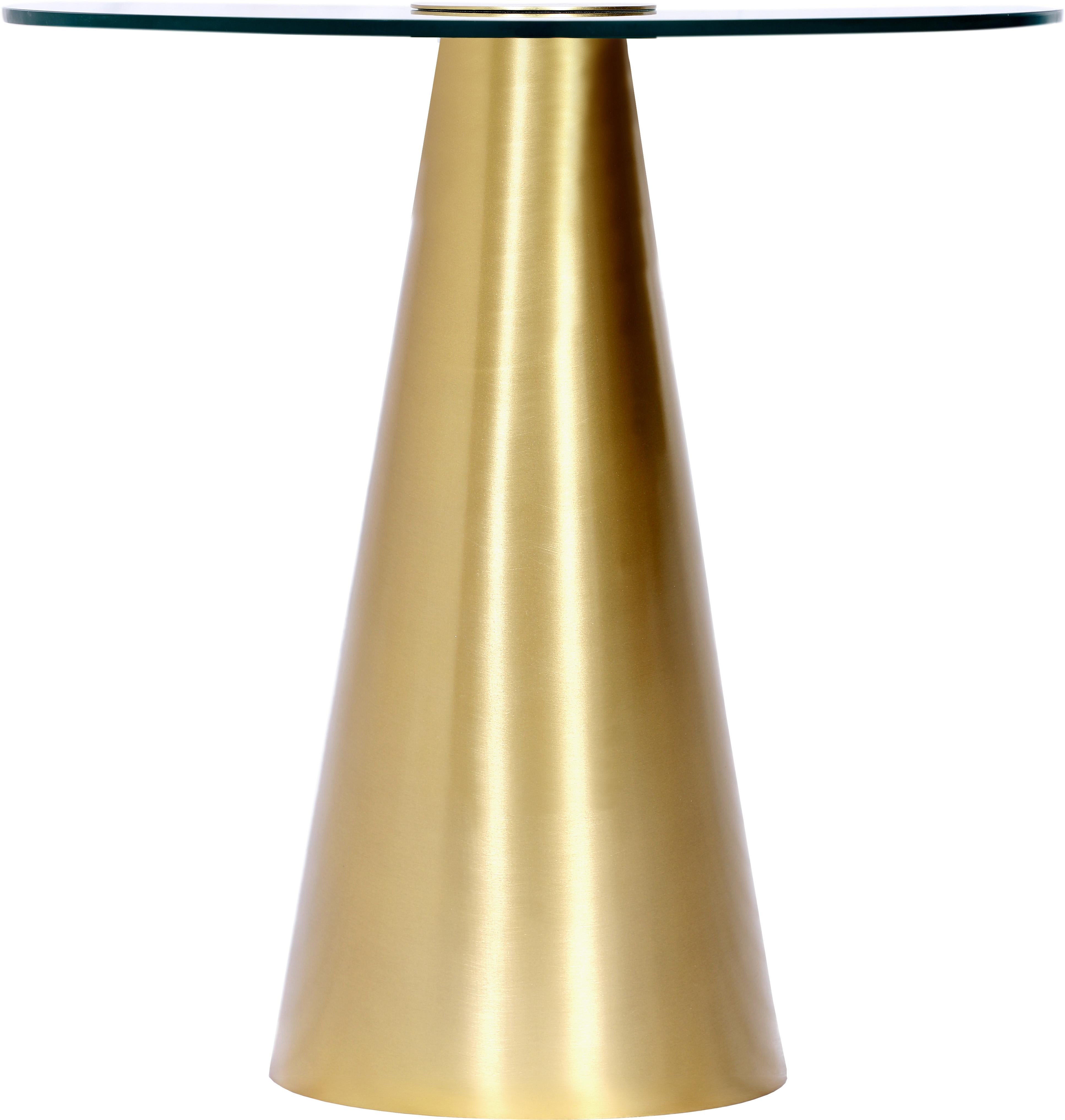 Glassimo Brushed Gold End Table - Luxury Home Furniture (MI)