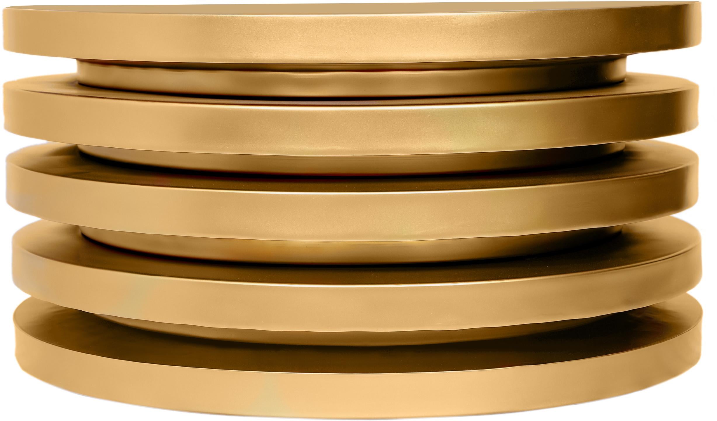 Levels Brushed Gold Coffee Table - Luxury Home Furniture (MI)