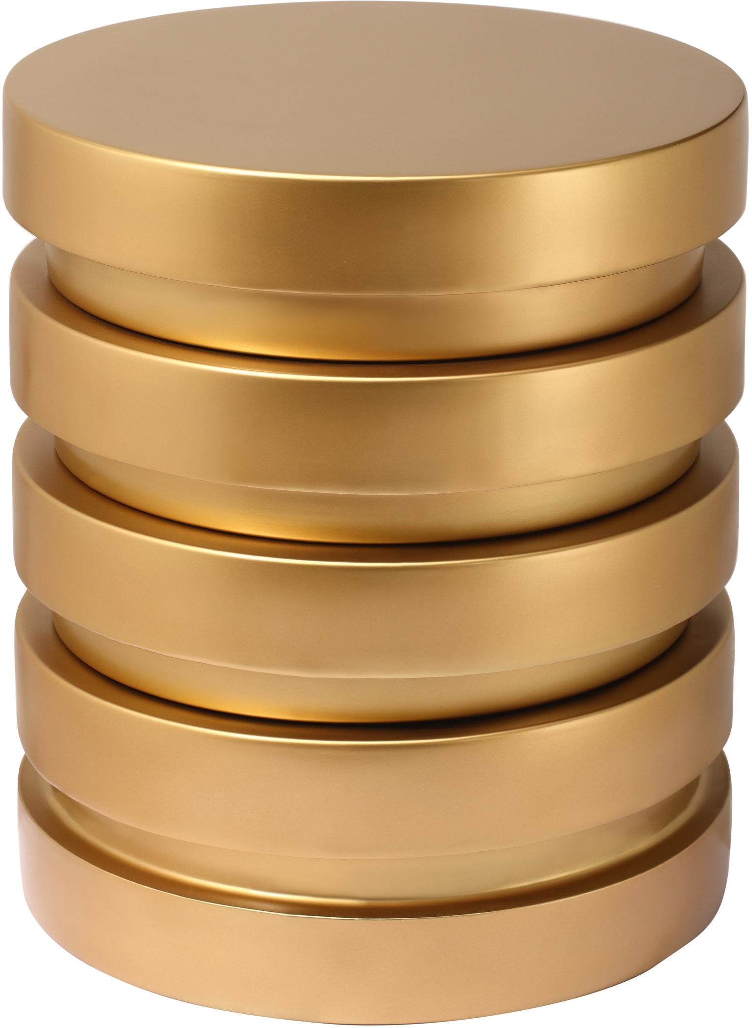 Levels Brushed Gold End Table - Luxury Home Furniture (MI)