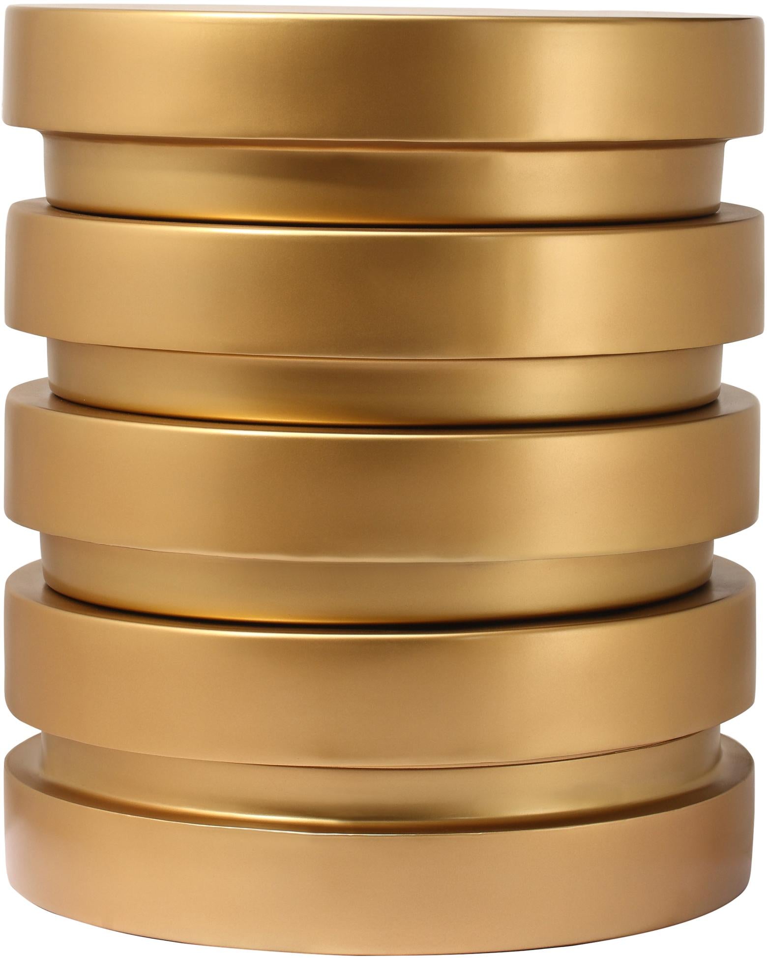 Levels Brushed Gold End Table - Luxury Home Furniture (MI)