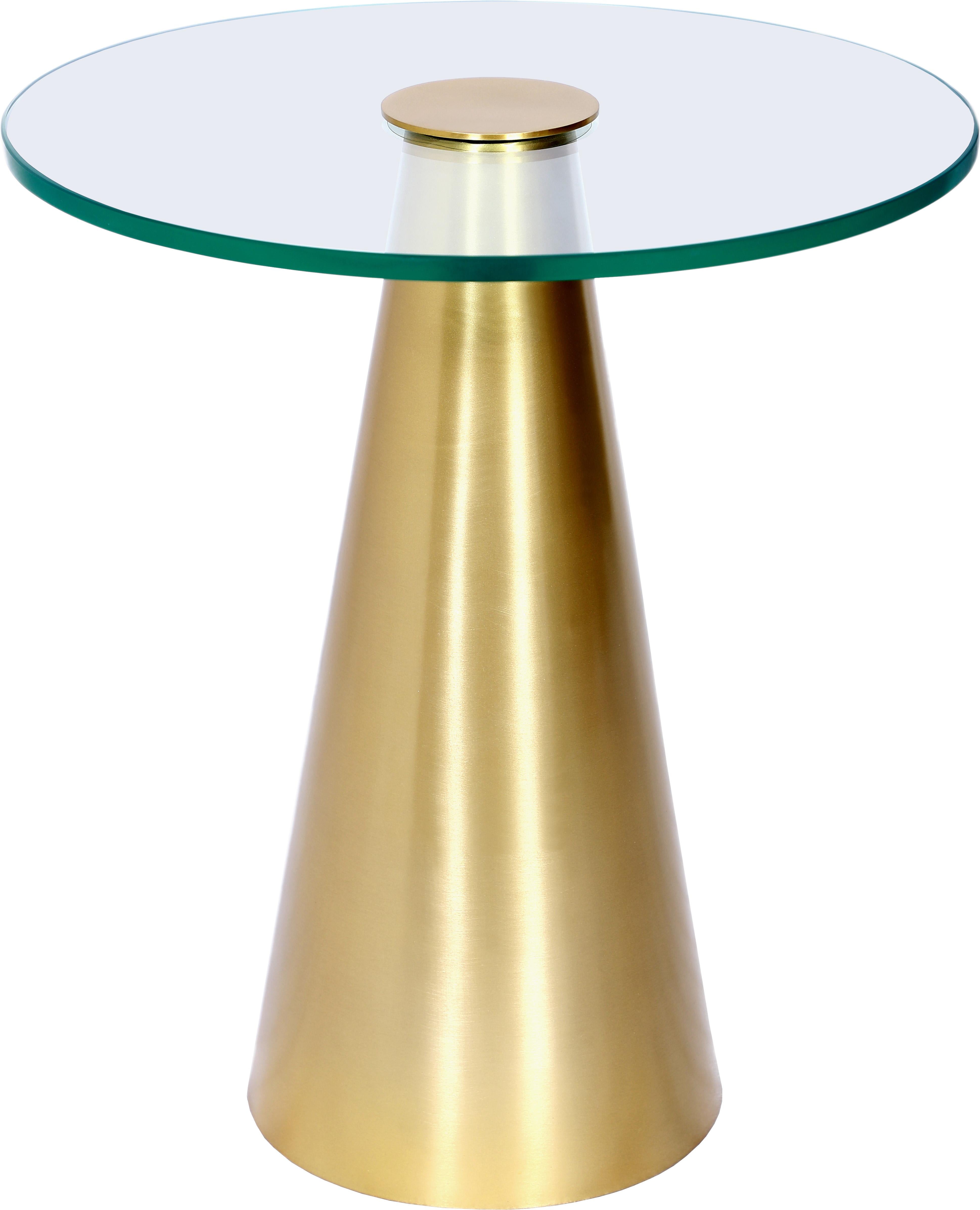 Glassimo Brushed Gold End Table - Luxury Home Furniture (MI)